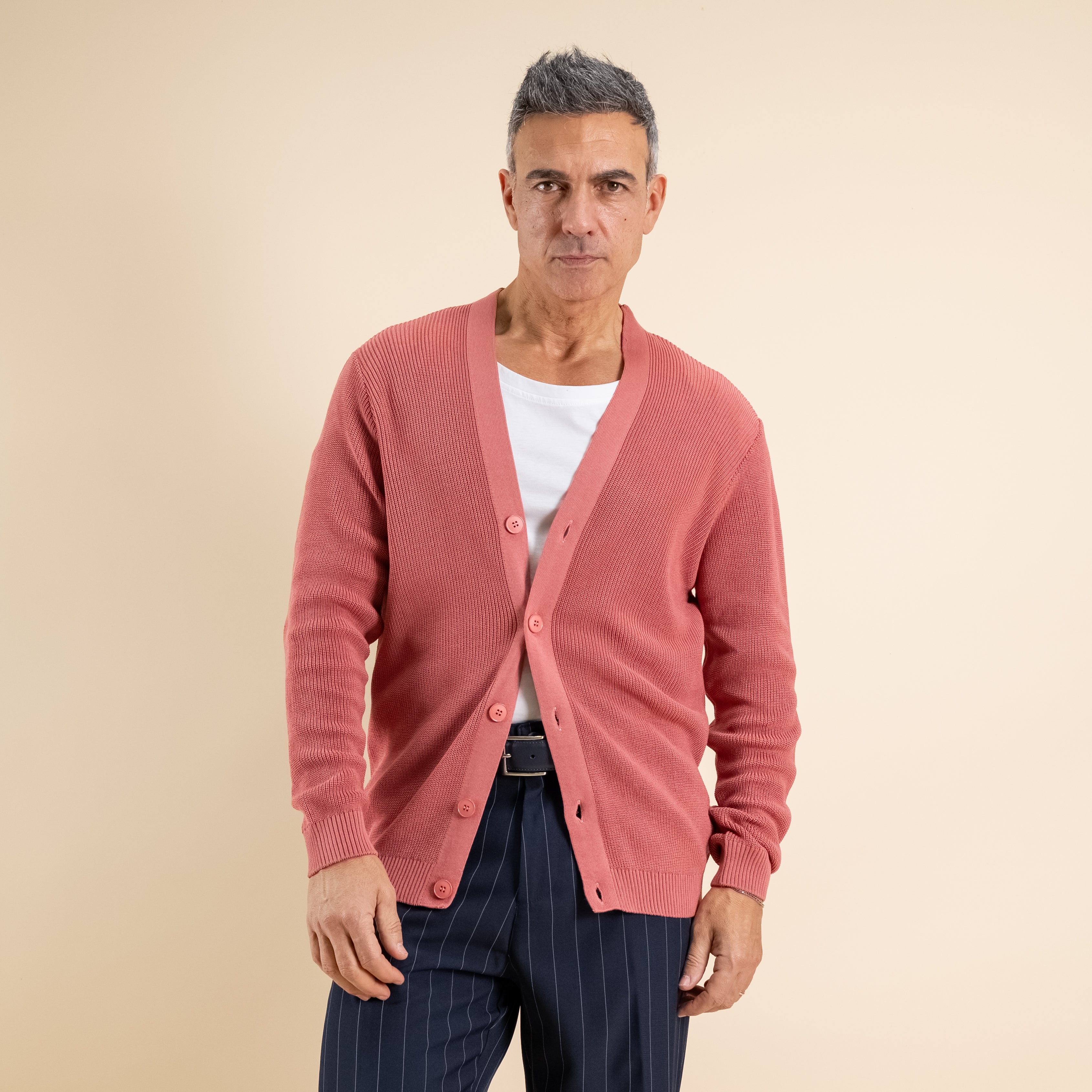 Cárdigan de hilo con botones - Ice