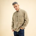 Camicia oversize in viscosa a righe - Tortora