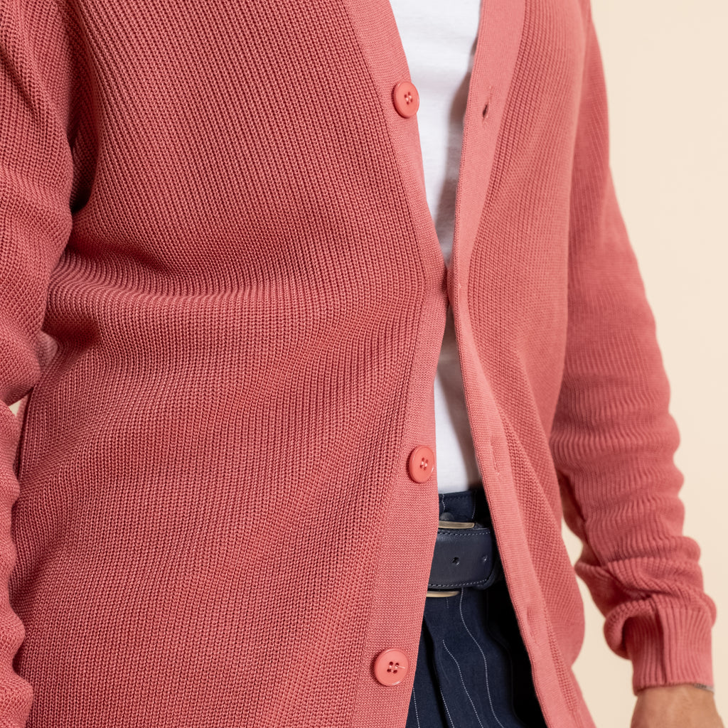 Cardigan in maglia a Scollo V –  Rosa