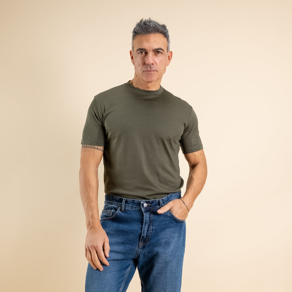 T-shirt cotone mercerizzato premium - Militare
