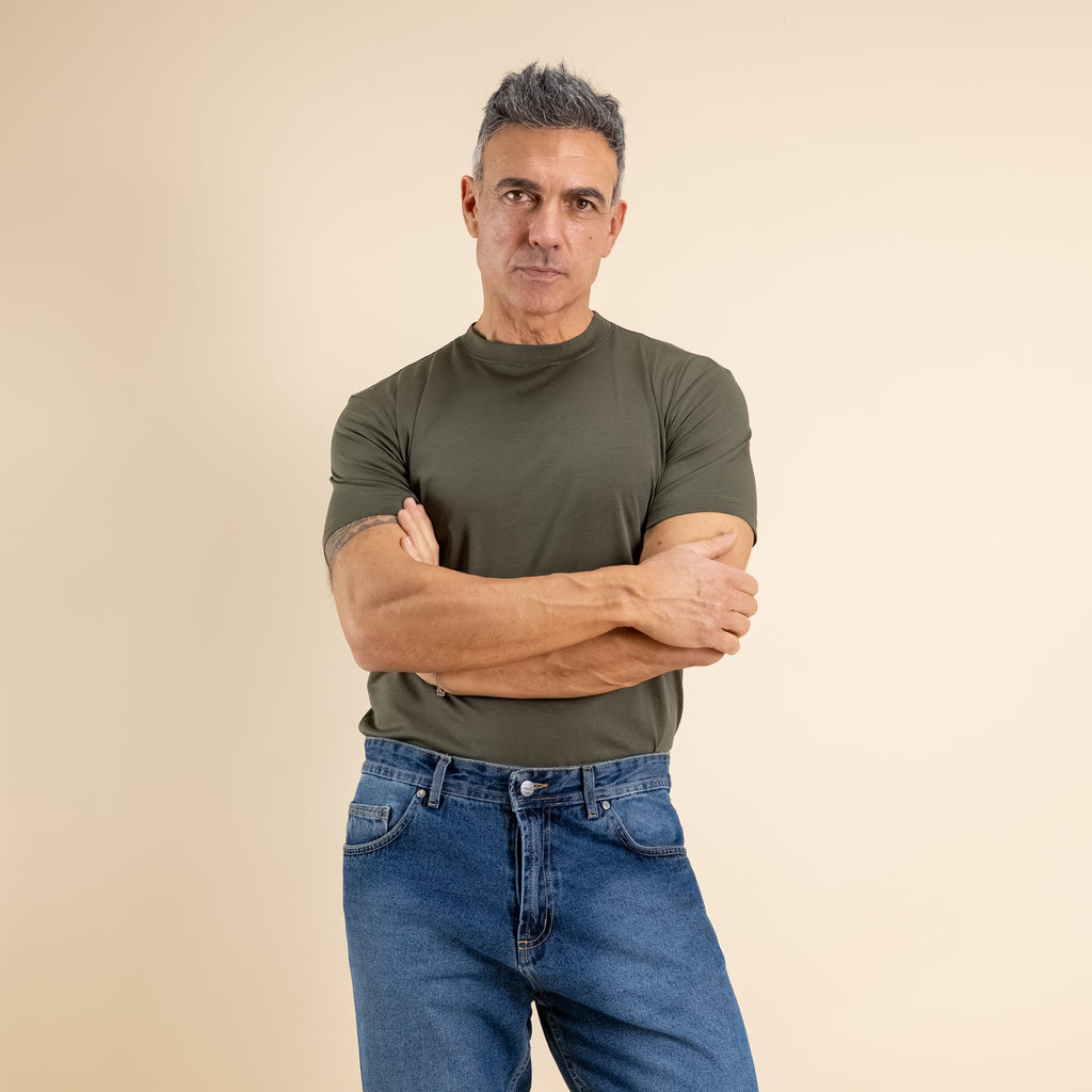 T-shirt cotone mercerizzato premium - Militare