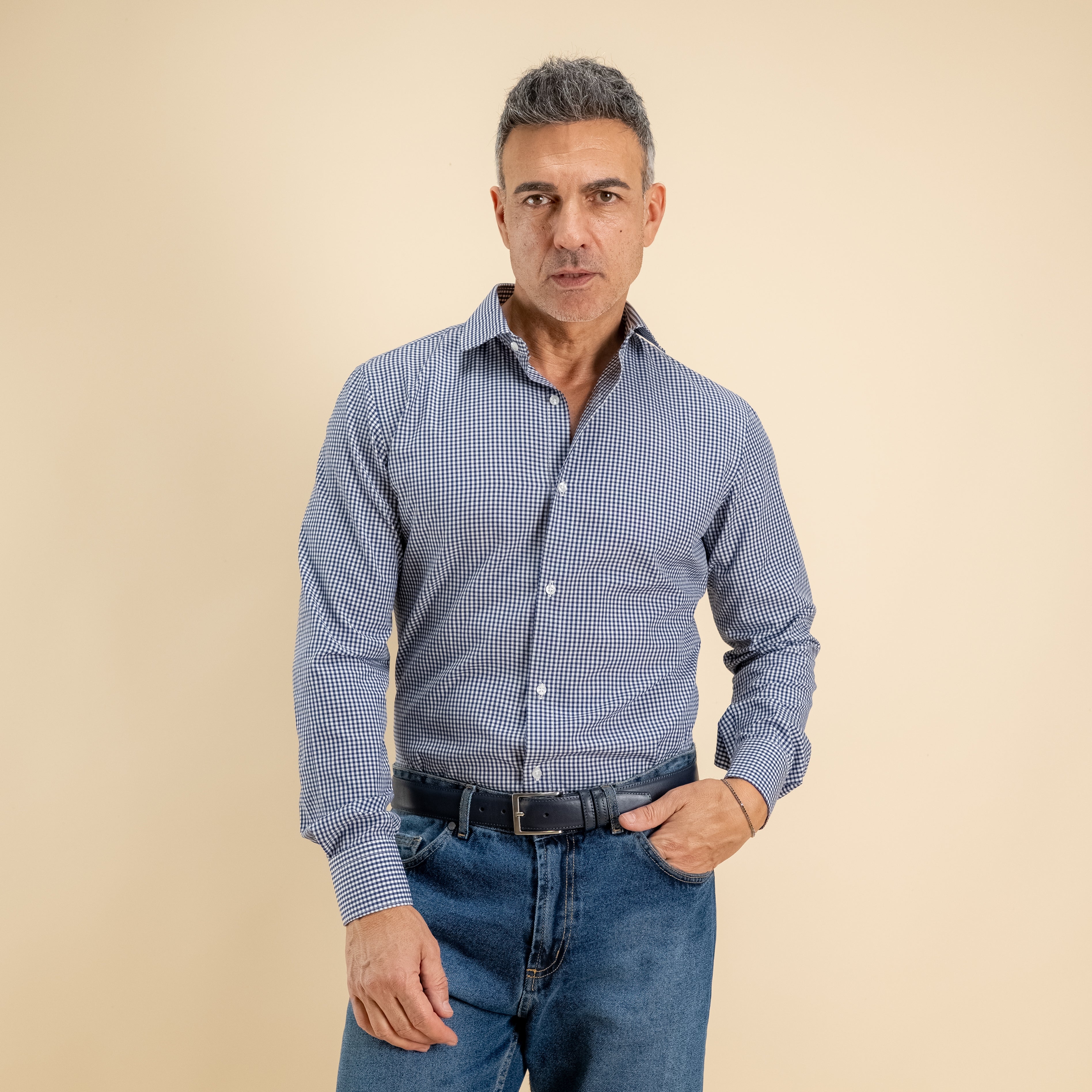 Camisa sastre de cuadros - Azul