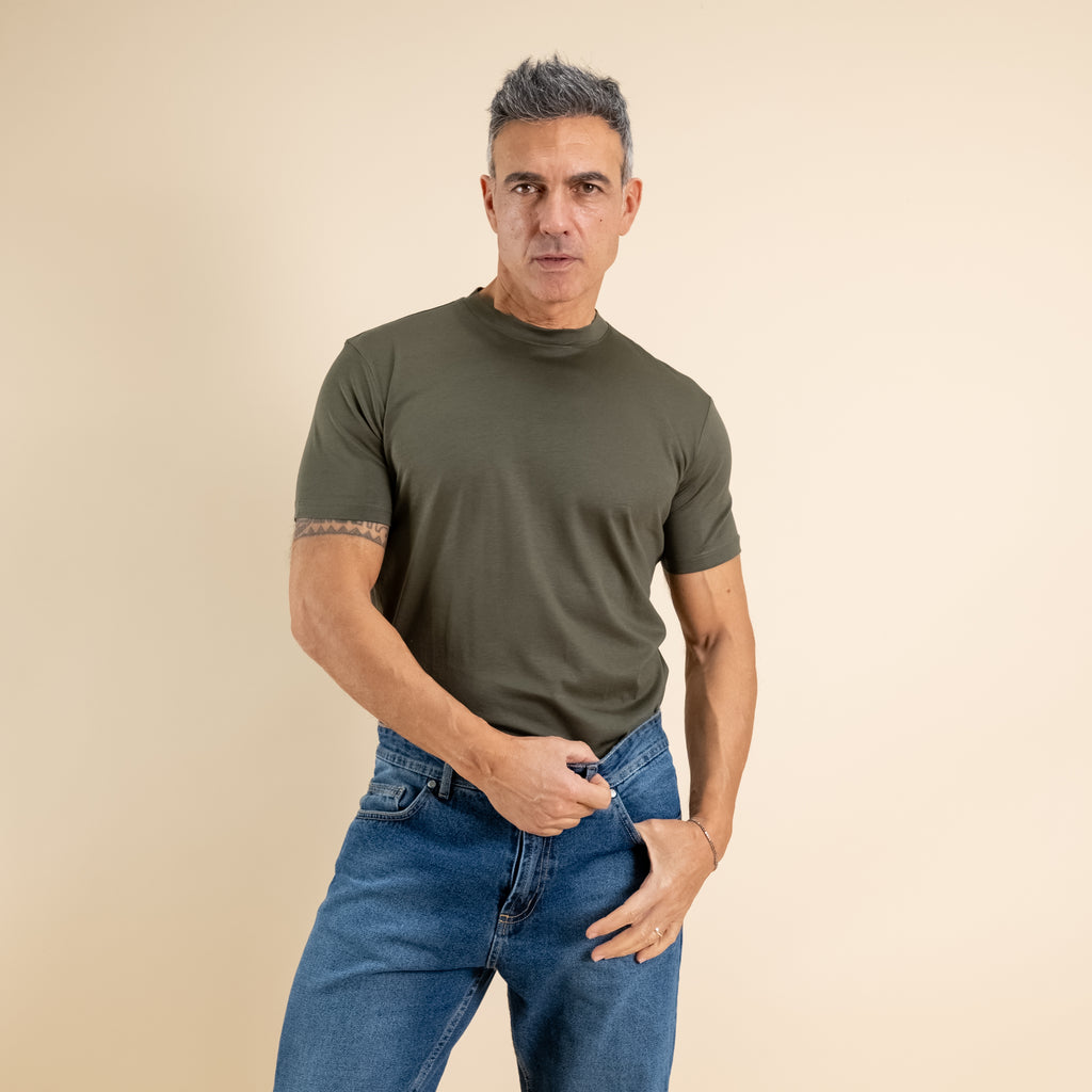 T-shirt cotone mercerizzato premium - Militare