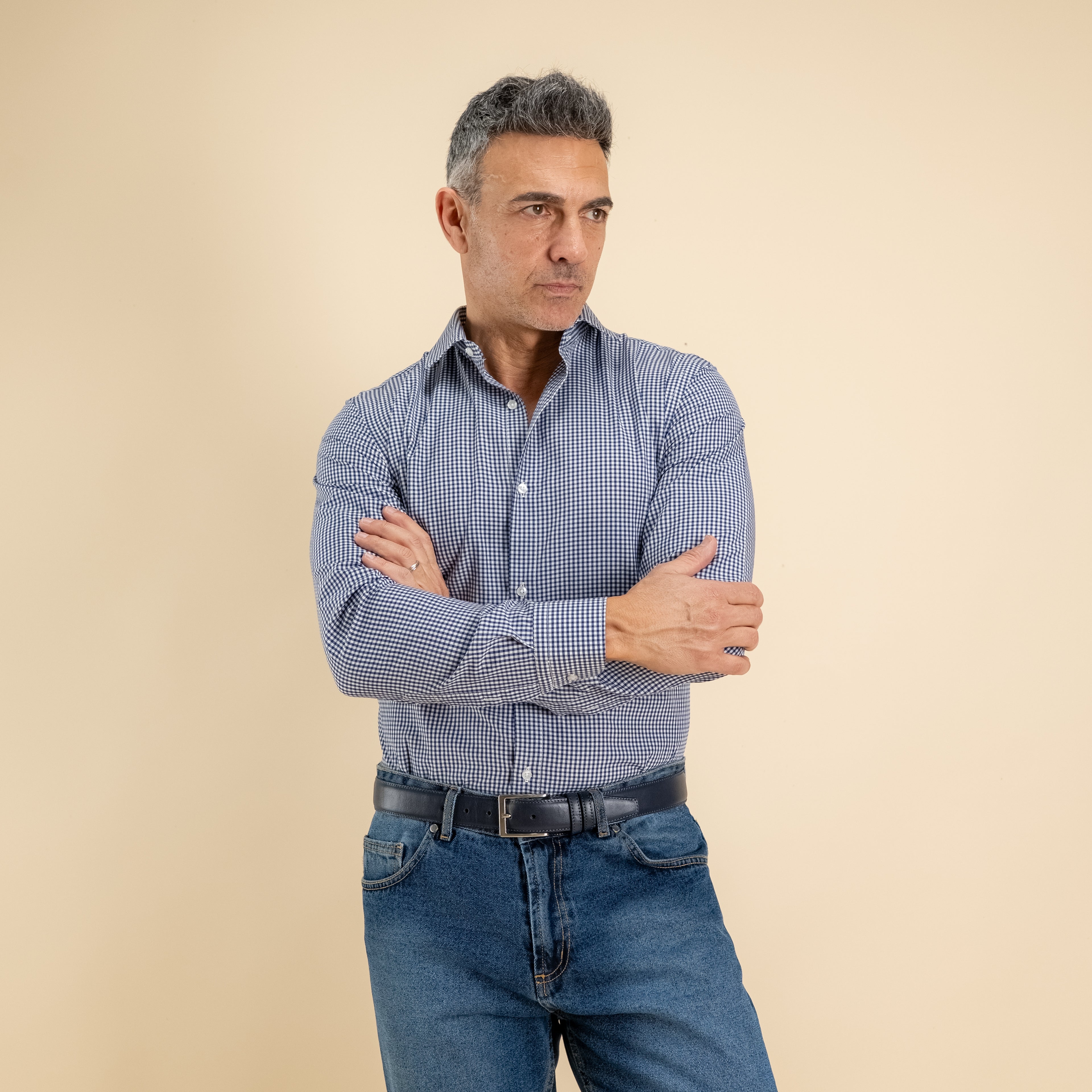 Camisa sastre de cuadros - Azul