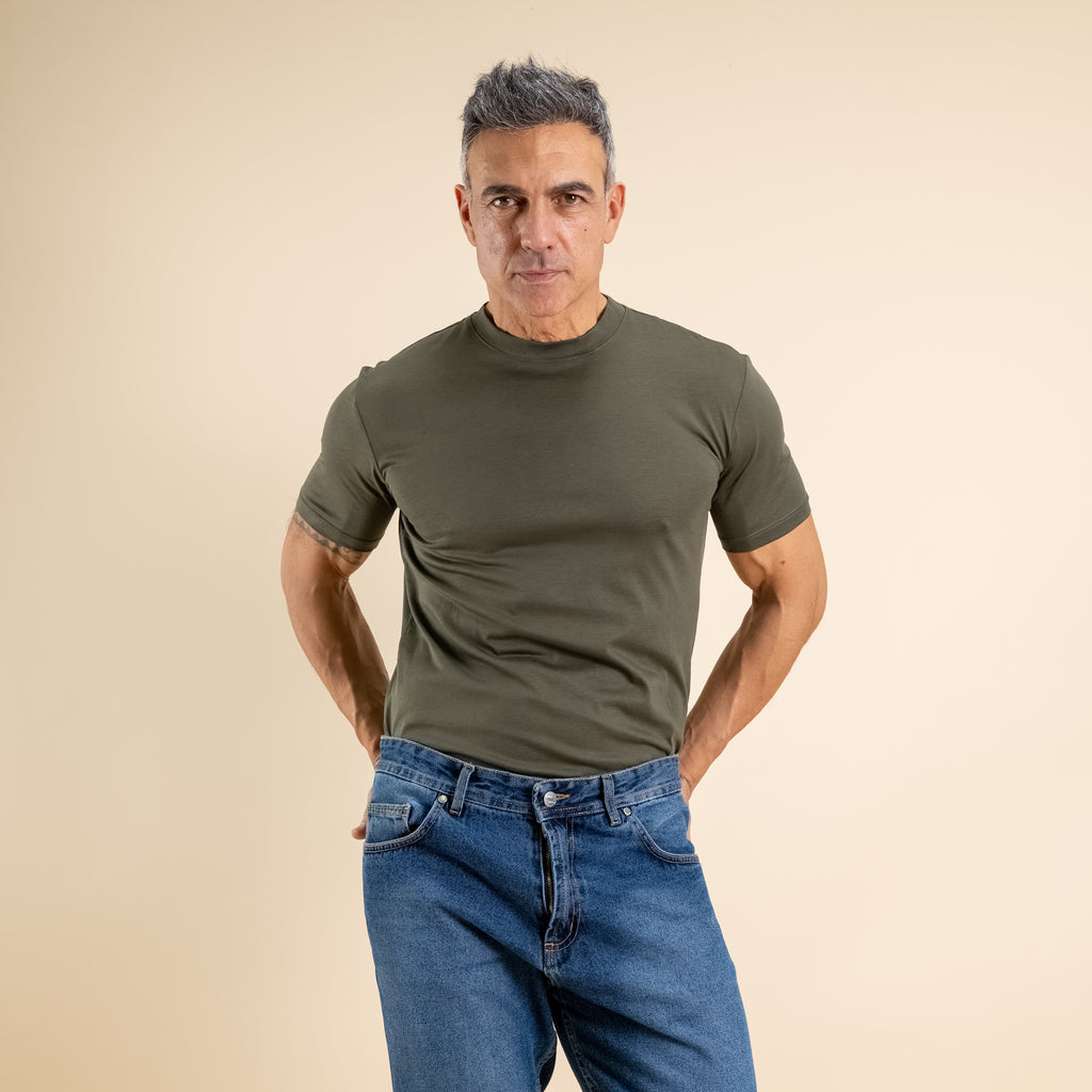T-shirt cotone mercerizzato premium - Militare