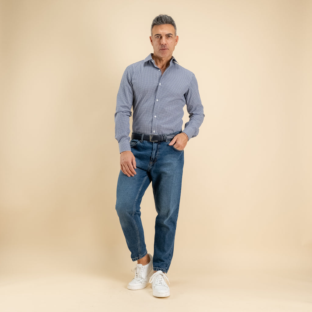 Camisa sastre de cuadros - Azul