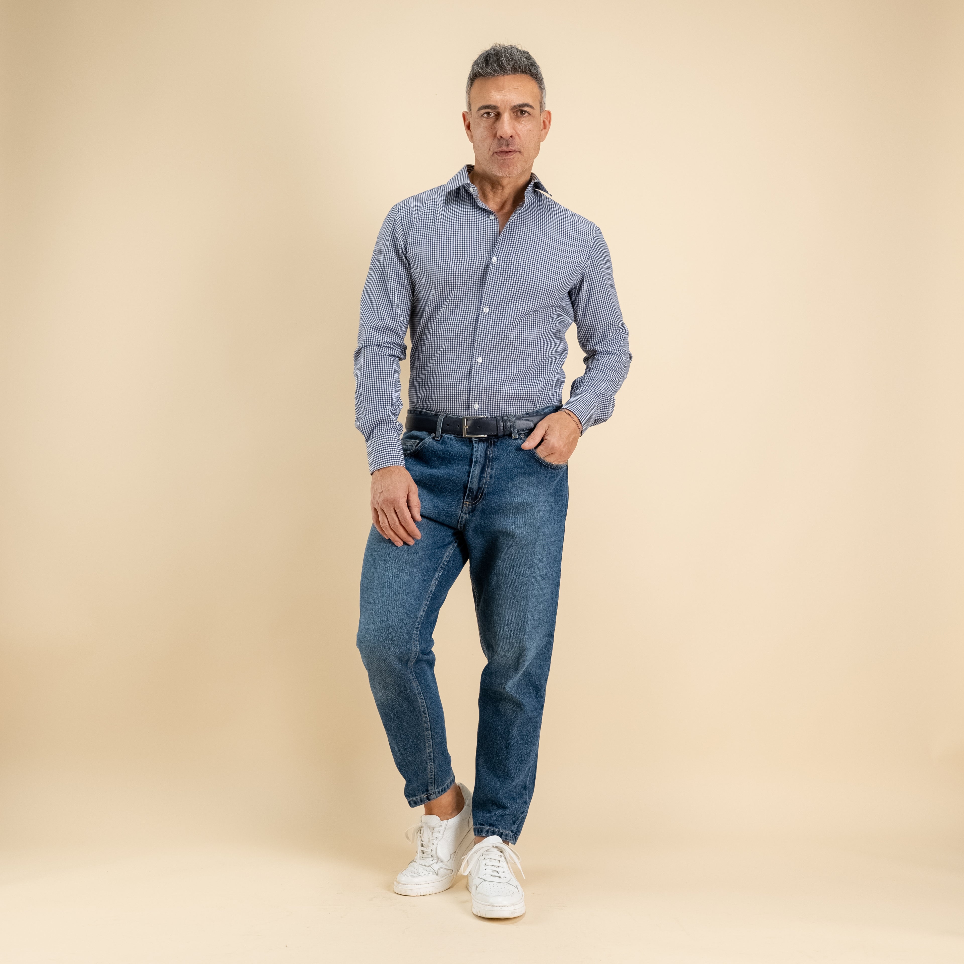 Camisa sastre de cuadros - Azul