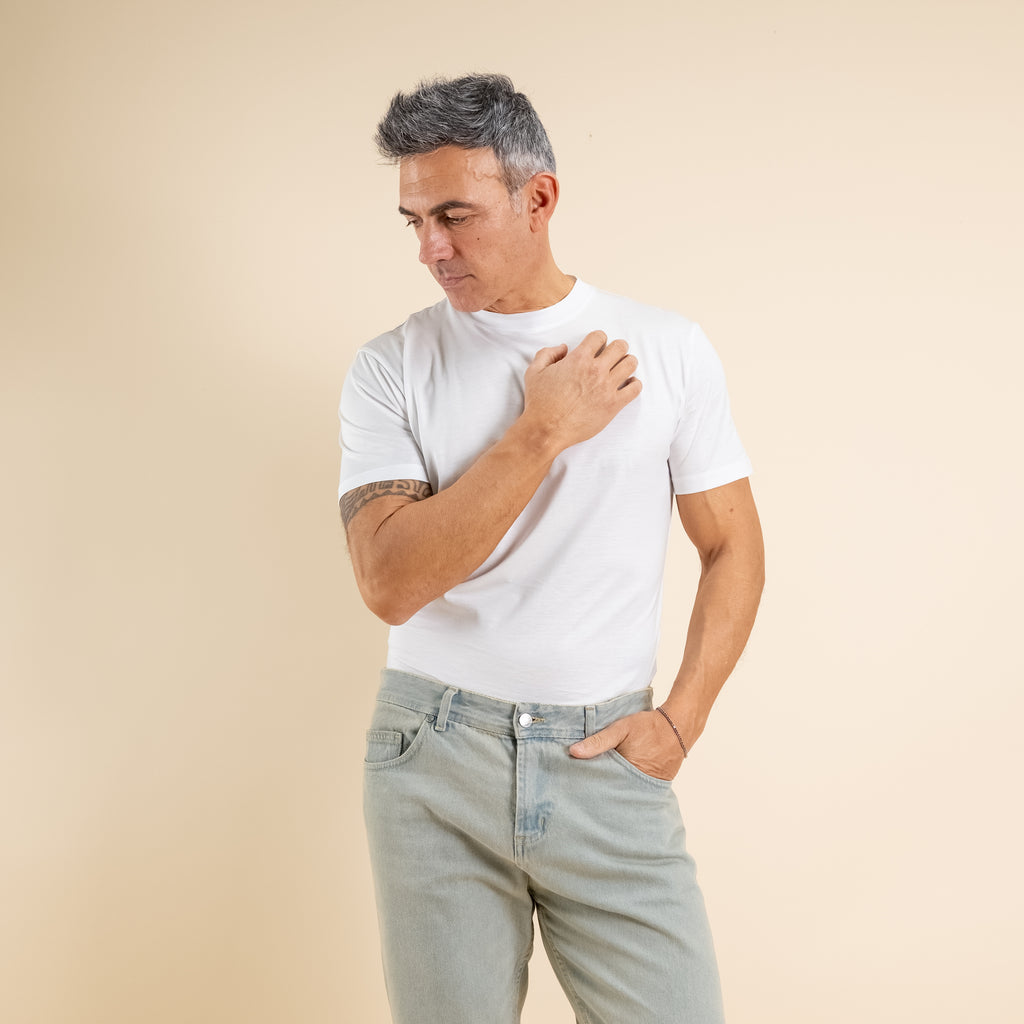 T-shirt cotone mercerizzato premium - Bianco