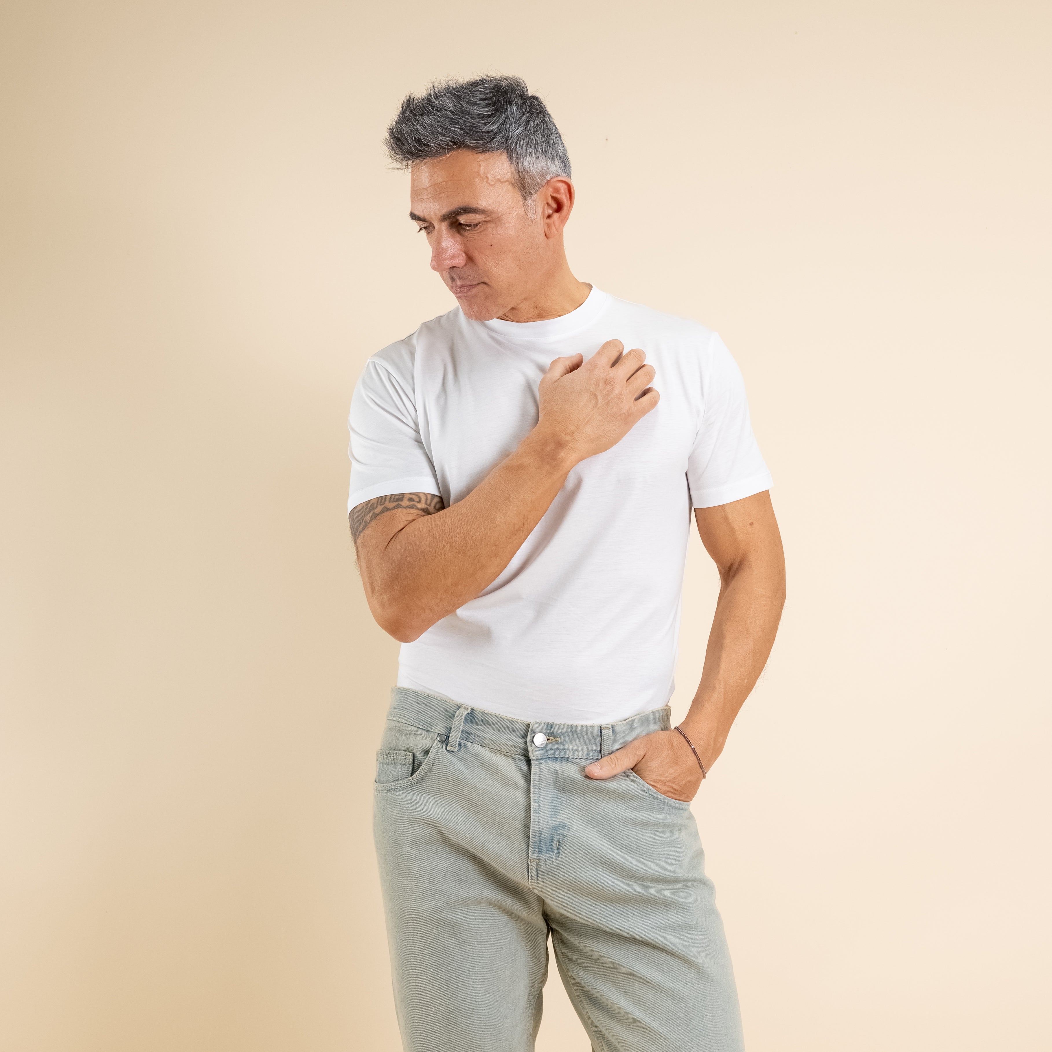 T-shirt cotone mercerizzato premium - Bianco