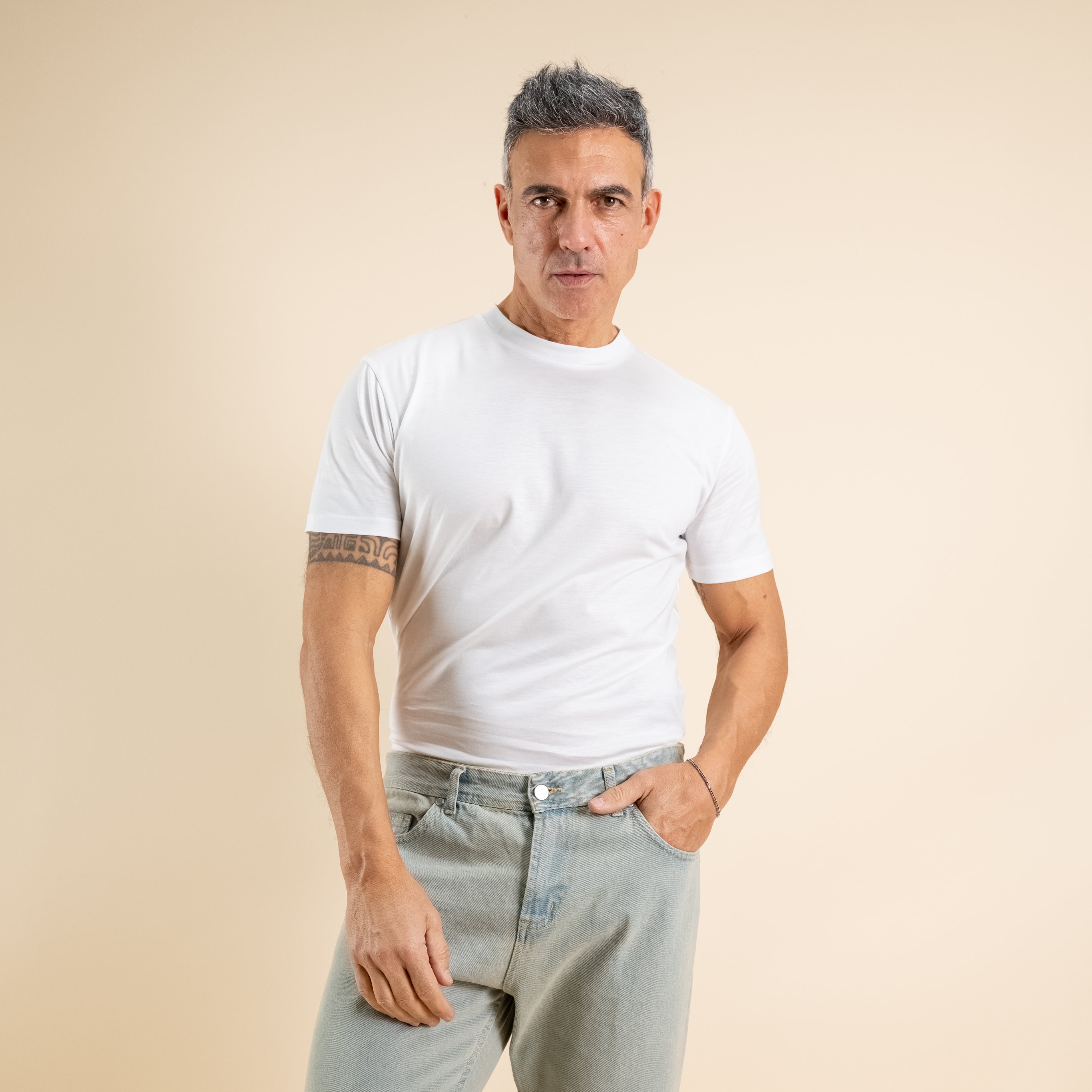 T-shirt cotone mercerizzato premium - Bianco