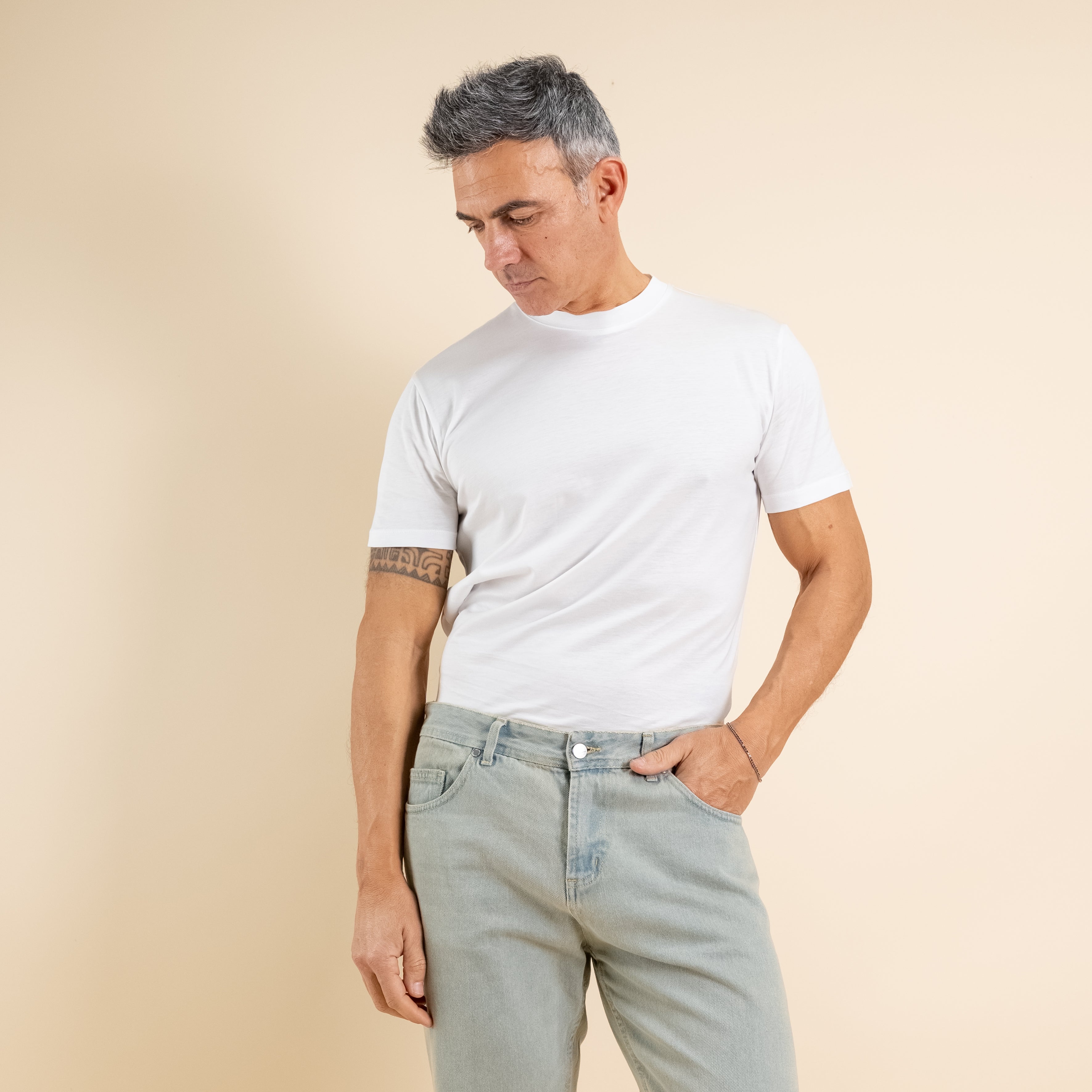 T-shirt cotone mercerizzato premium - Bianco