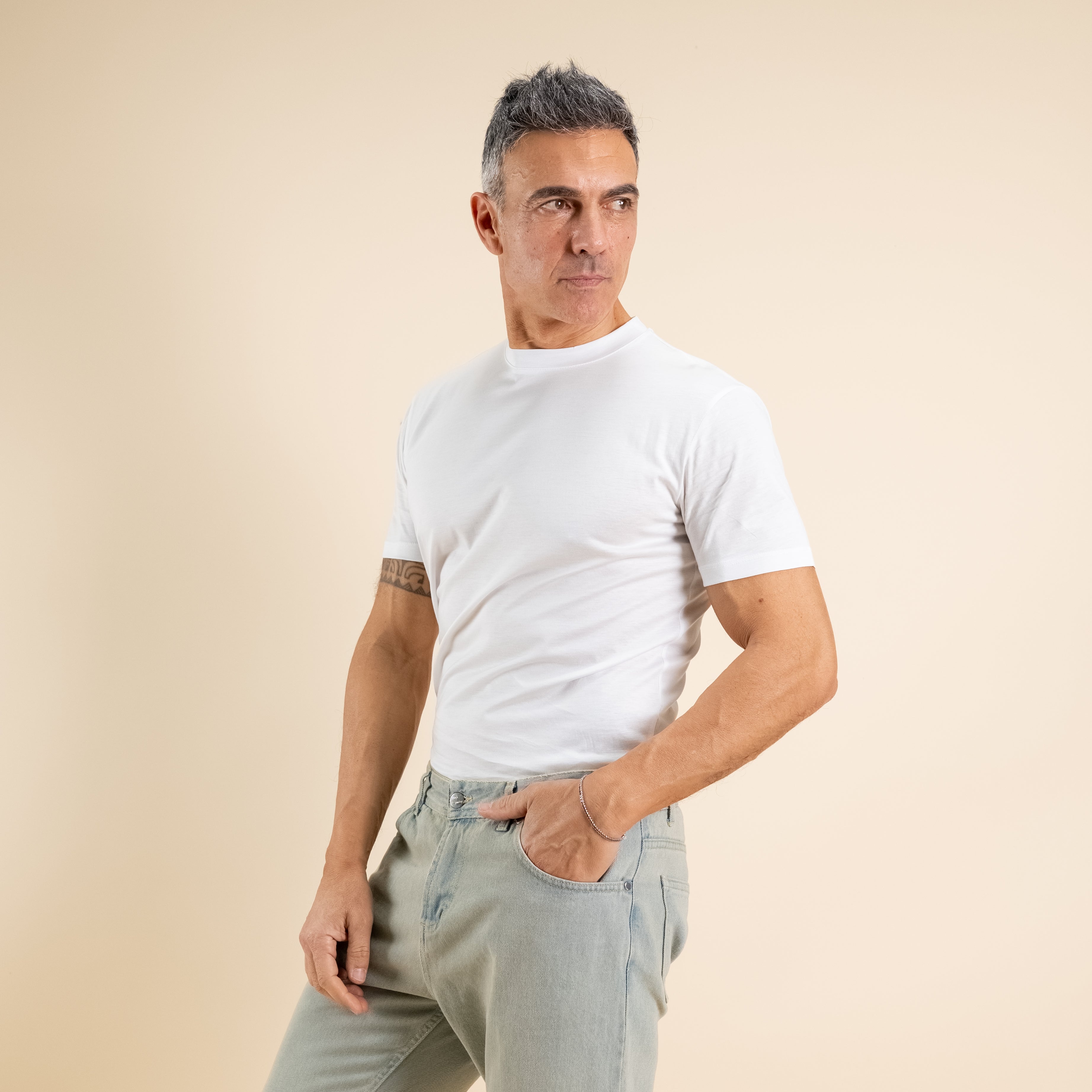 T-shirt cotone mercerizzato premium - Bianco