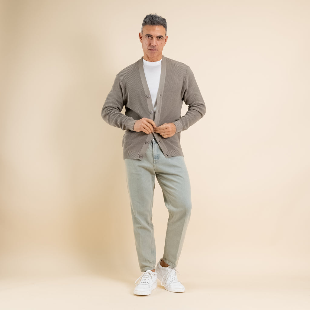 Jeans sartoriale sabbiato relaxed fit