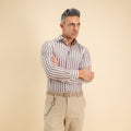 Camicia sartoriale con Rigo Largo - Marrone