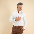 Camisa sastre con cuello mao - Blanco