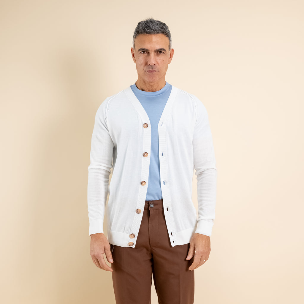 Cardigan leggero scollo a V - Bianco