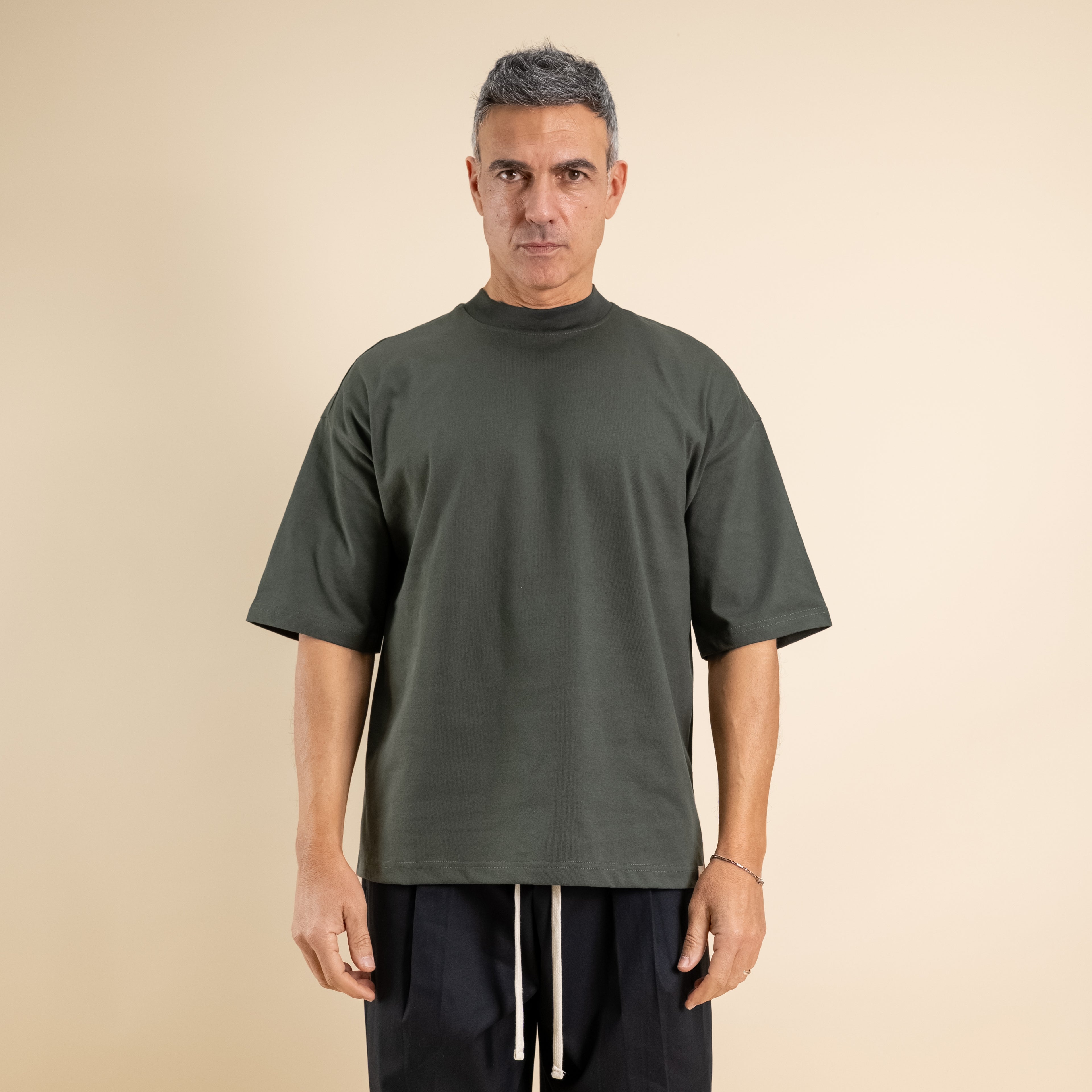 T-shirt oversize cropped - Militare