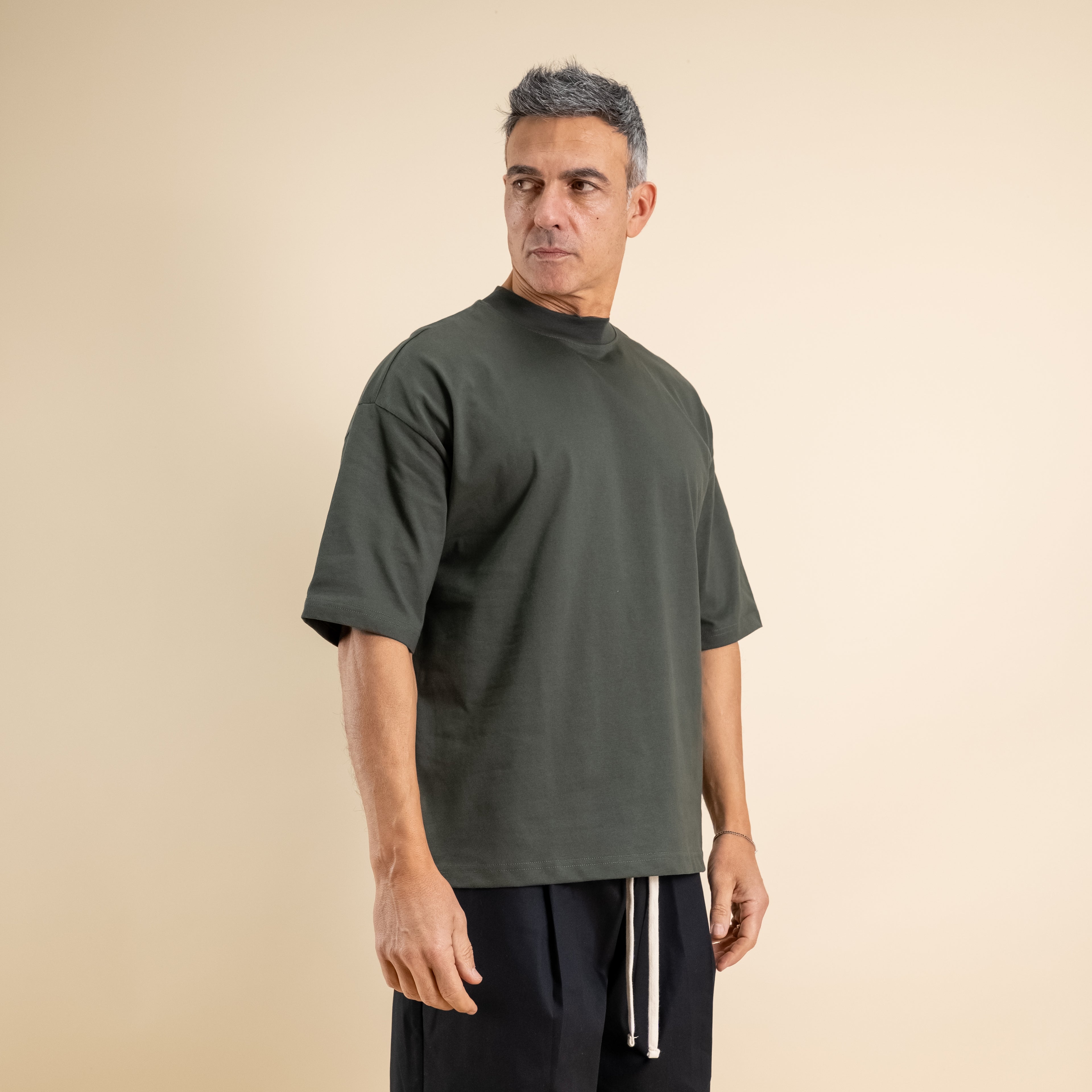 T-shirt oversize cropped - Militare