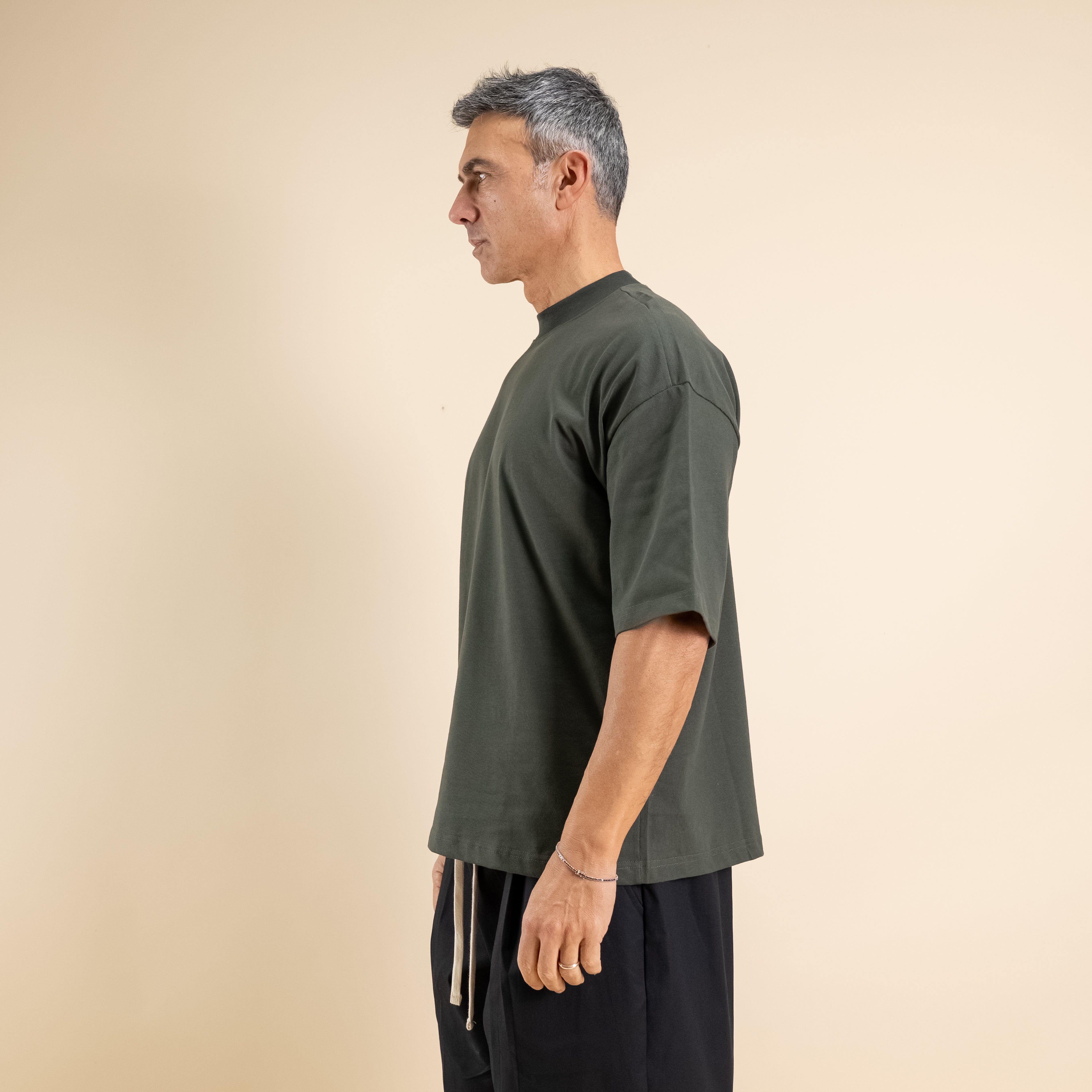 T-shirt oversize cropped - Militare