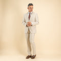 Abito monopetto twill impunturato - Beige