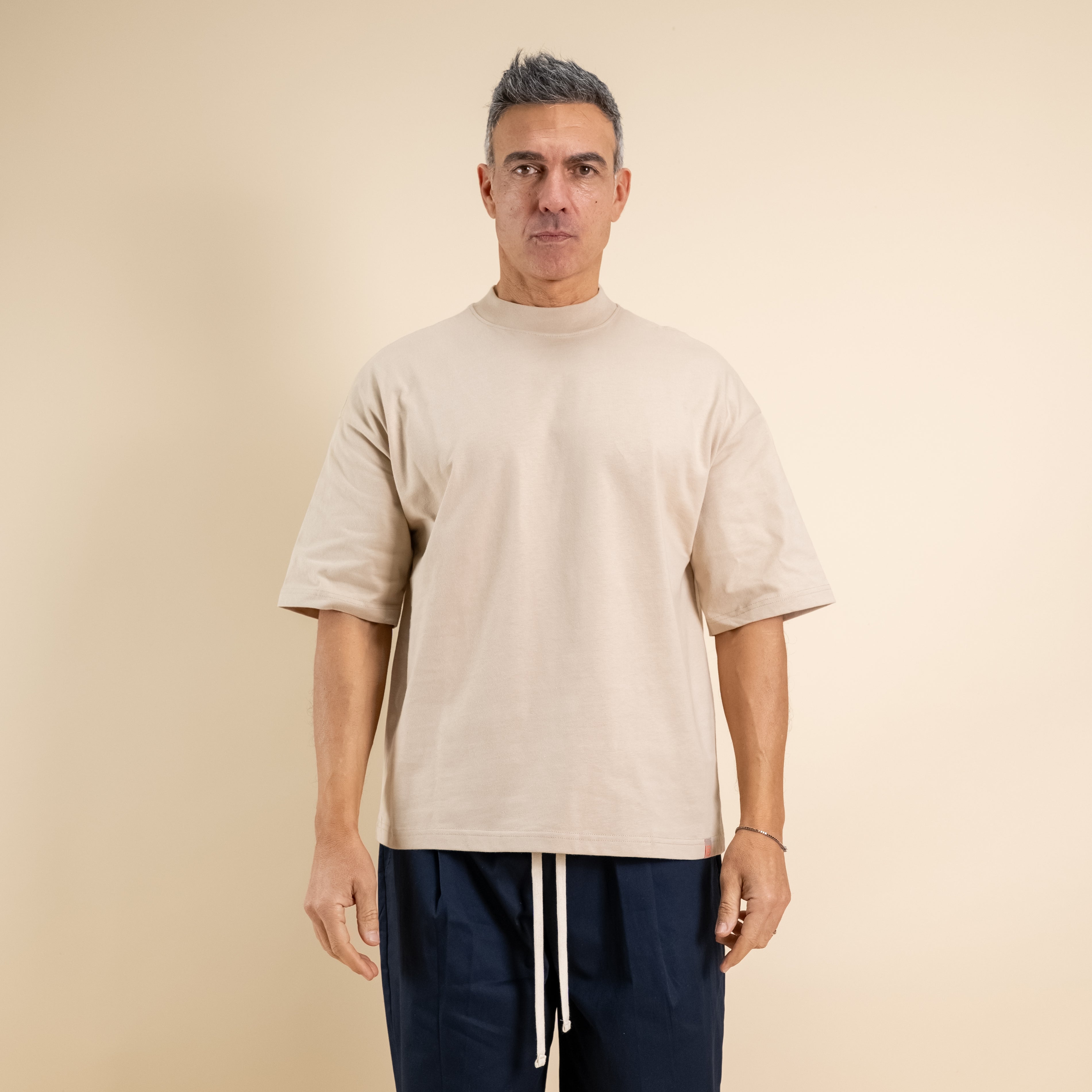 T-shirt oversize cropped - Beige