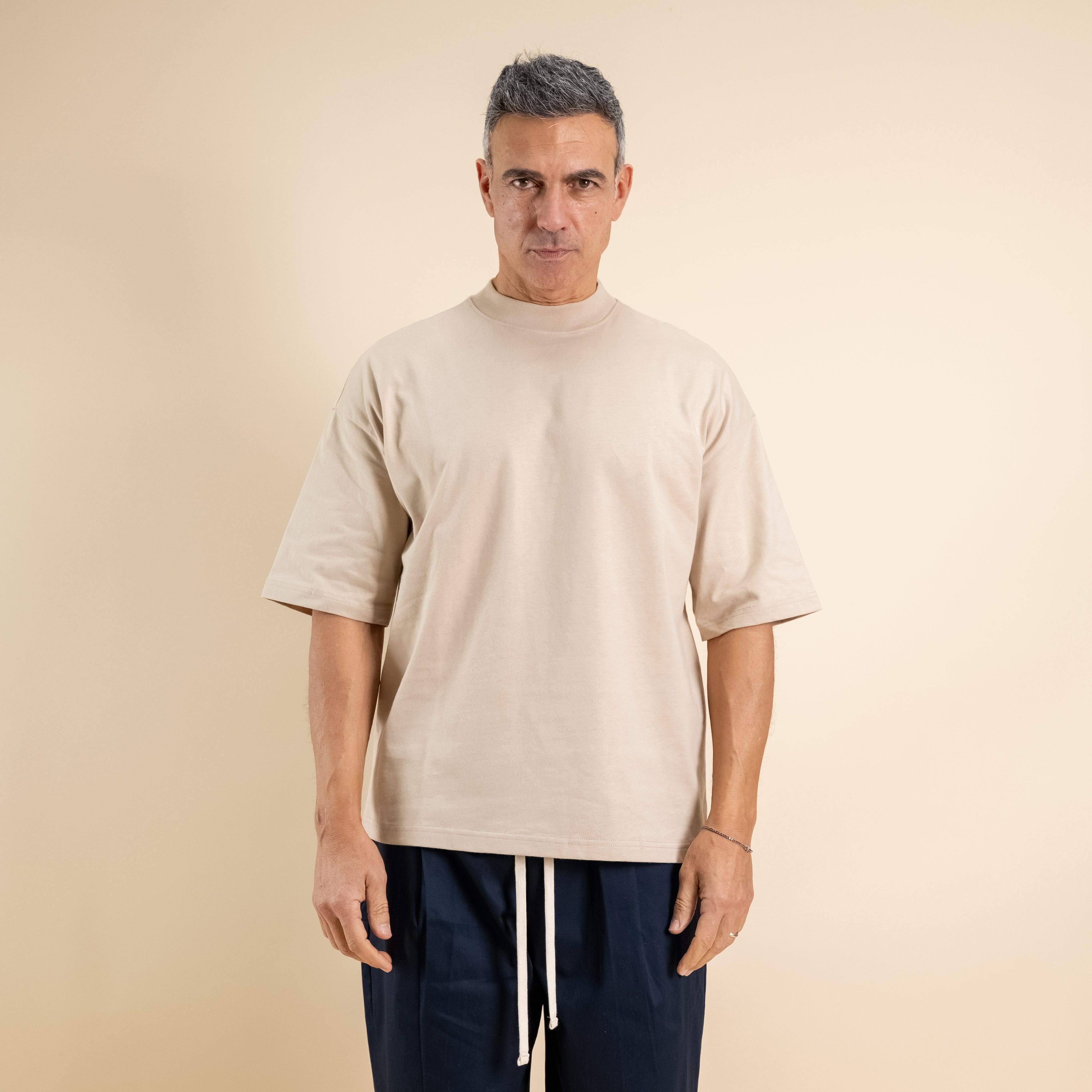 T-shirt oversize cropped - Beige