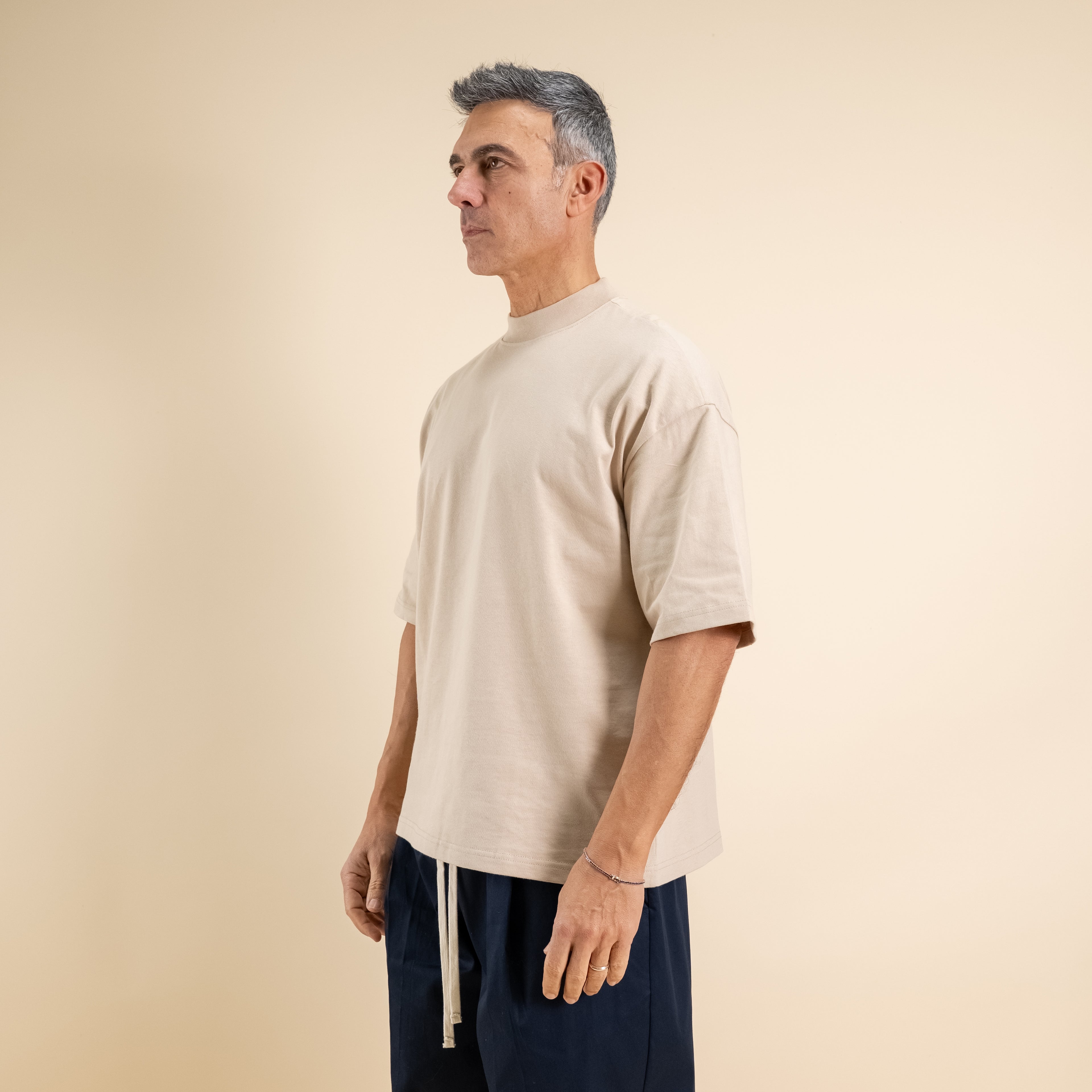 T-shirt oversize cropped - Beige