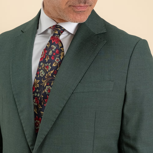 Single-Breasted Quilted Twill Suit - English Green