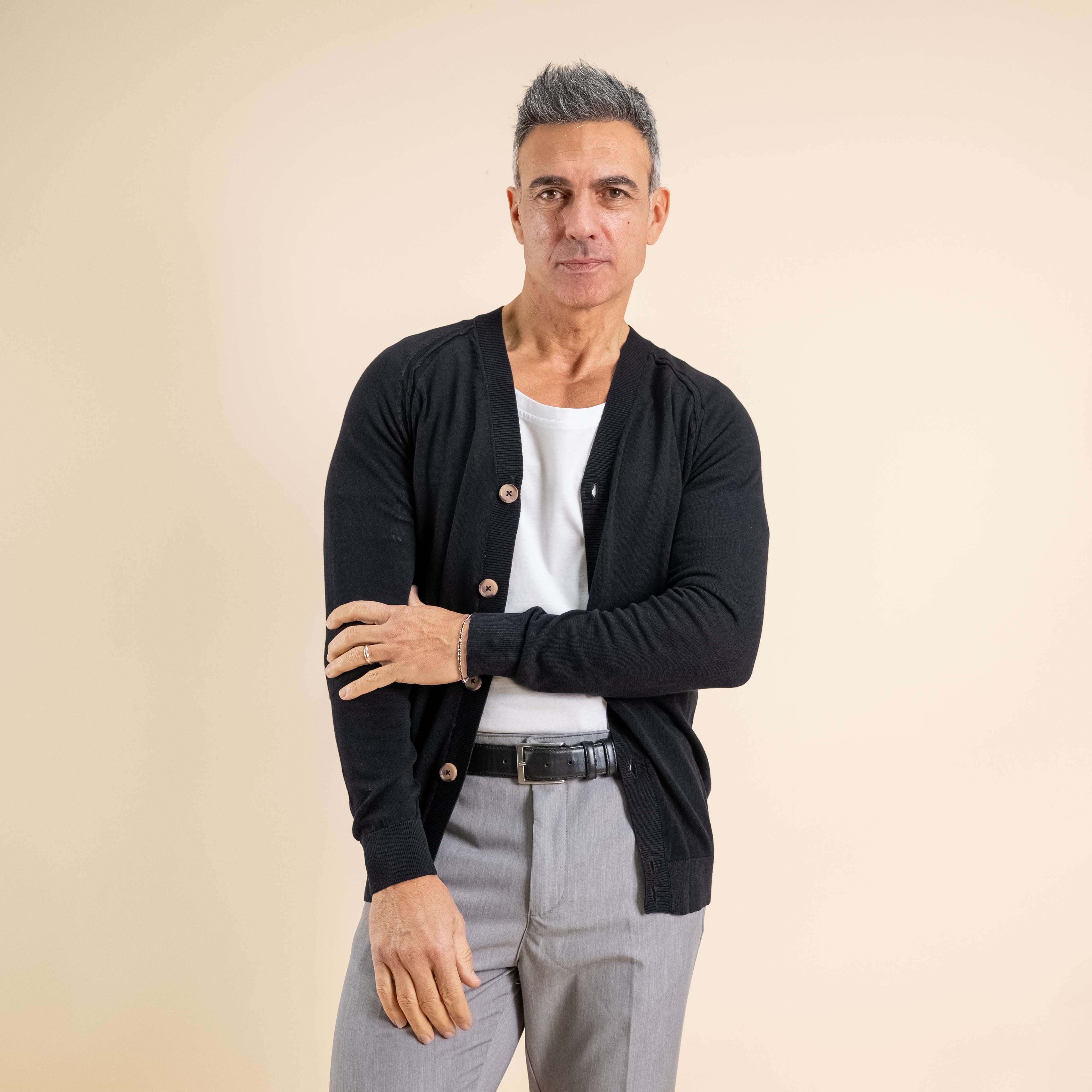 Cardigan leggero scollo a V - Nero