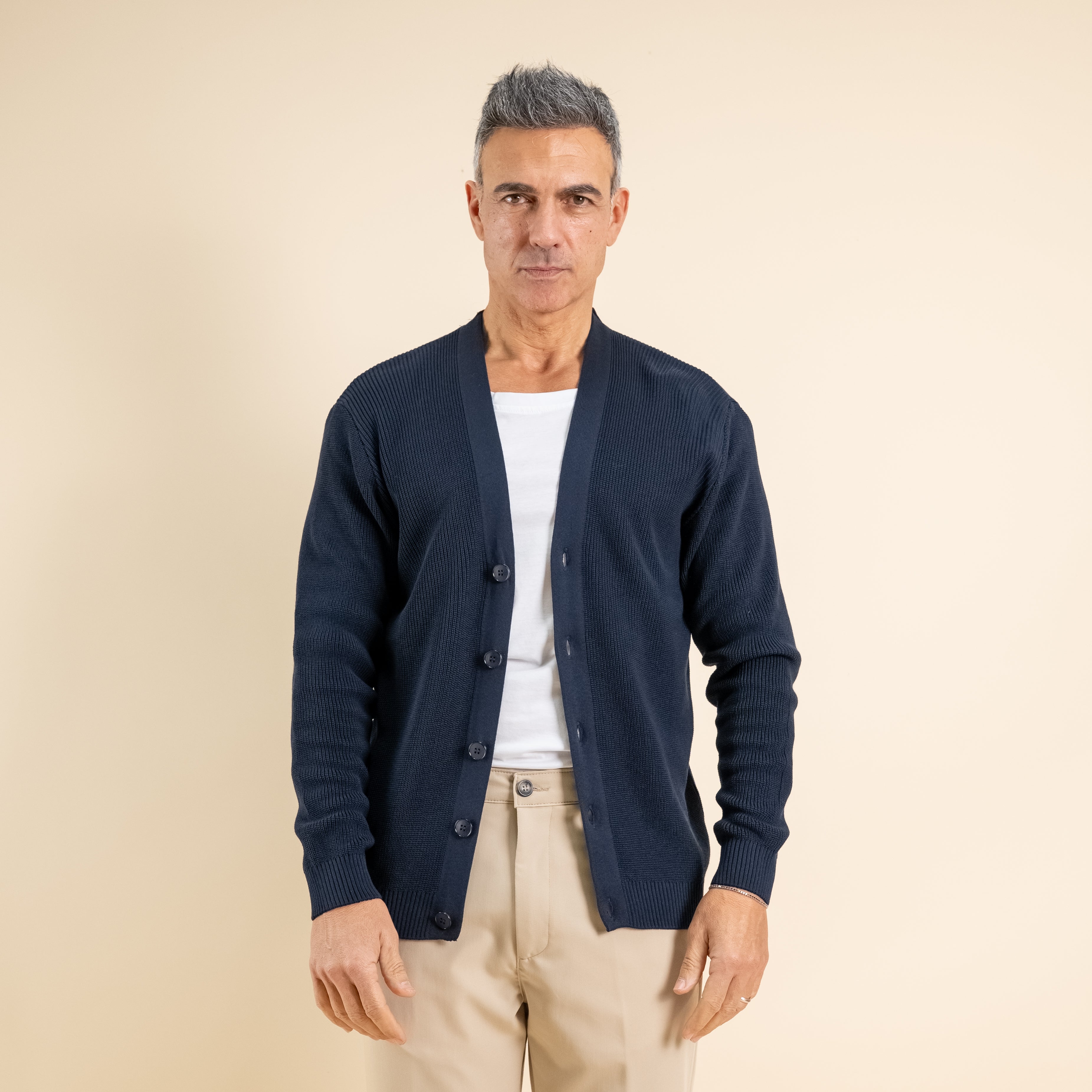 Cárdigan de hilo con botones - Ice