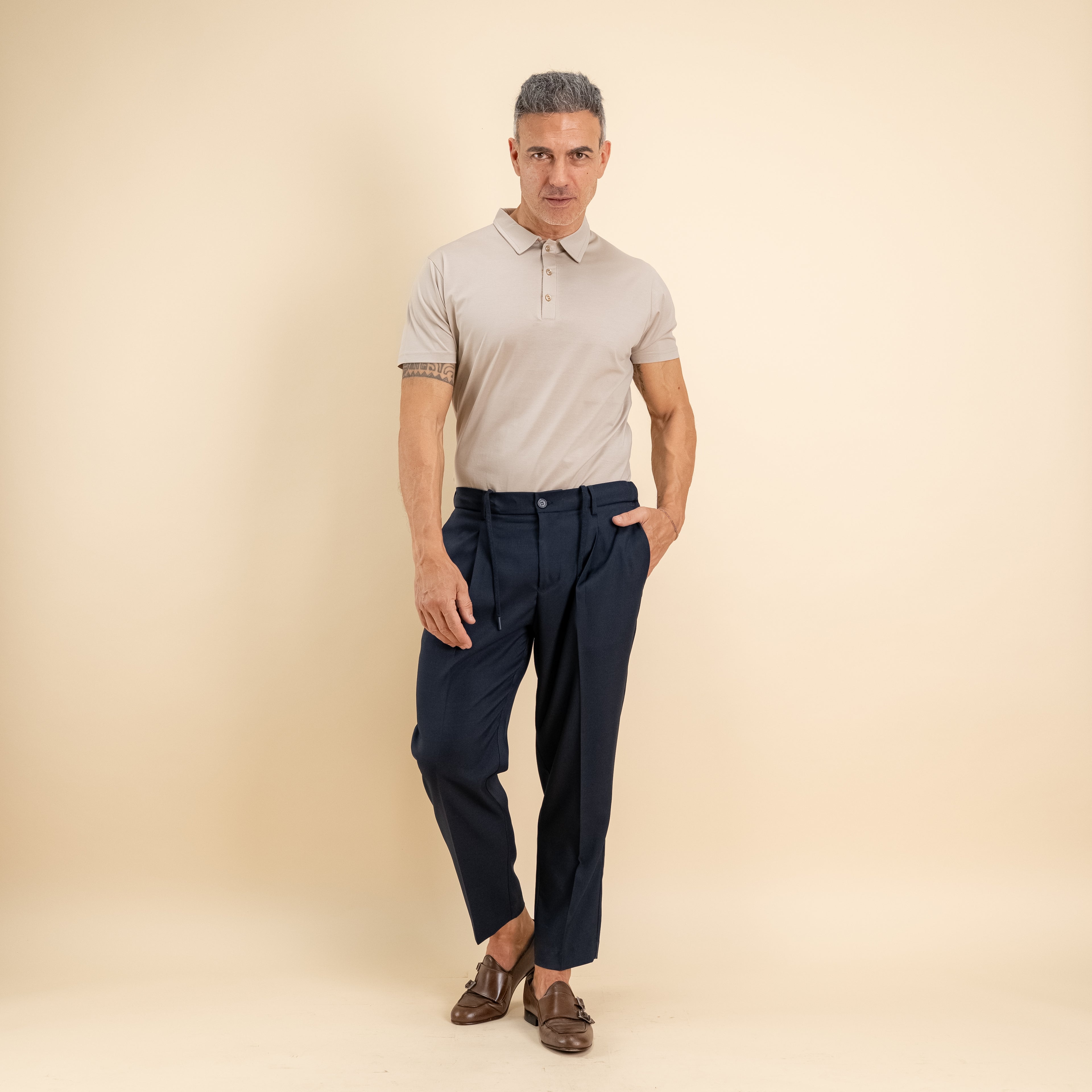 Polo in filo di scozia - Beige