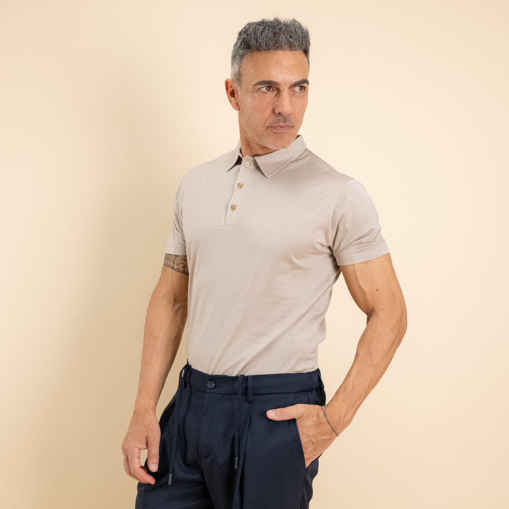 Polo in filo di scozia - Beige