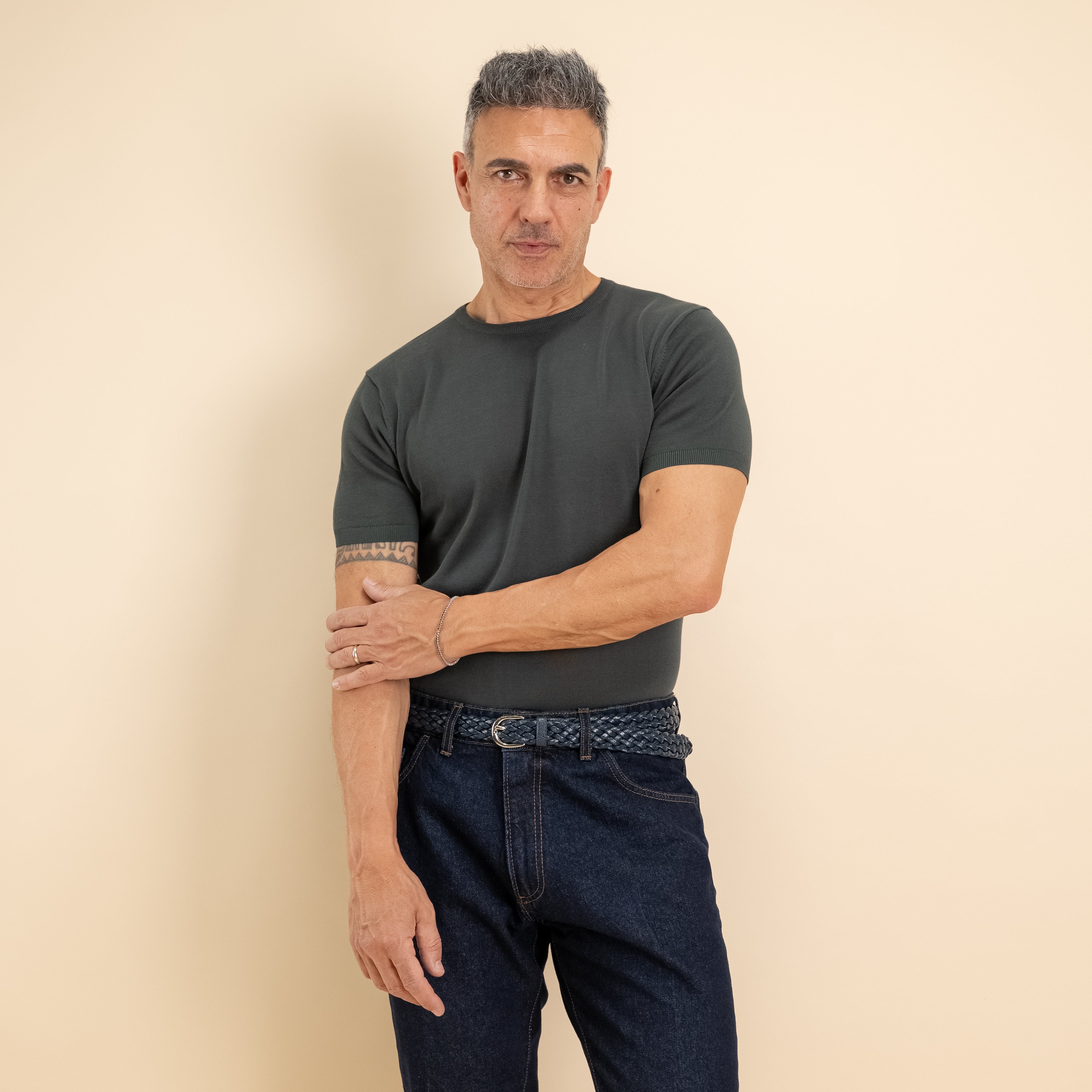 T-shirt in filo maglia - Bosco
