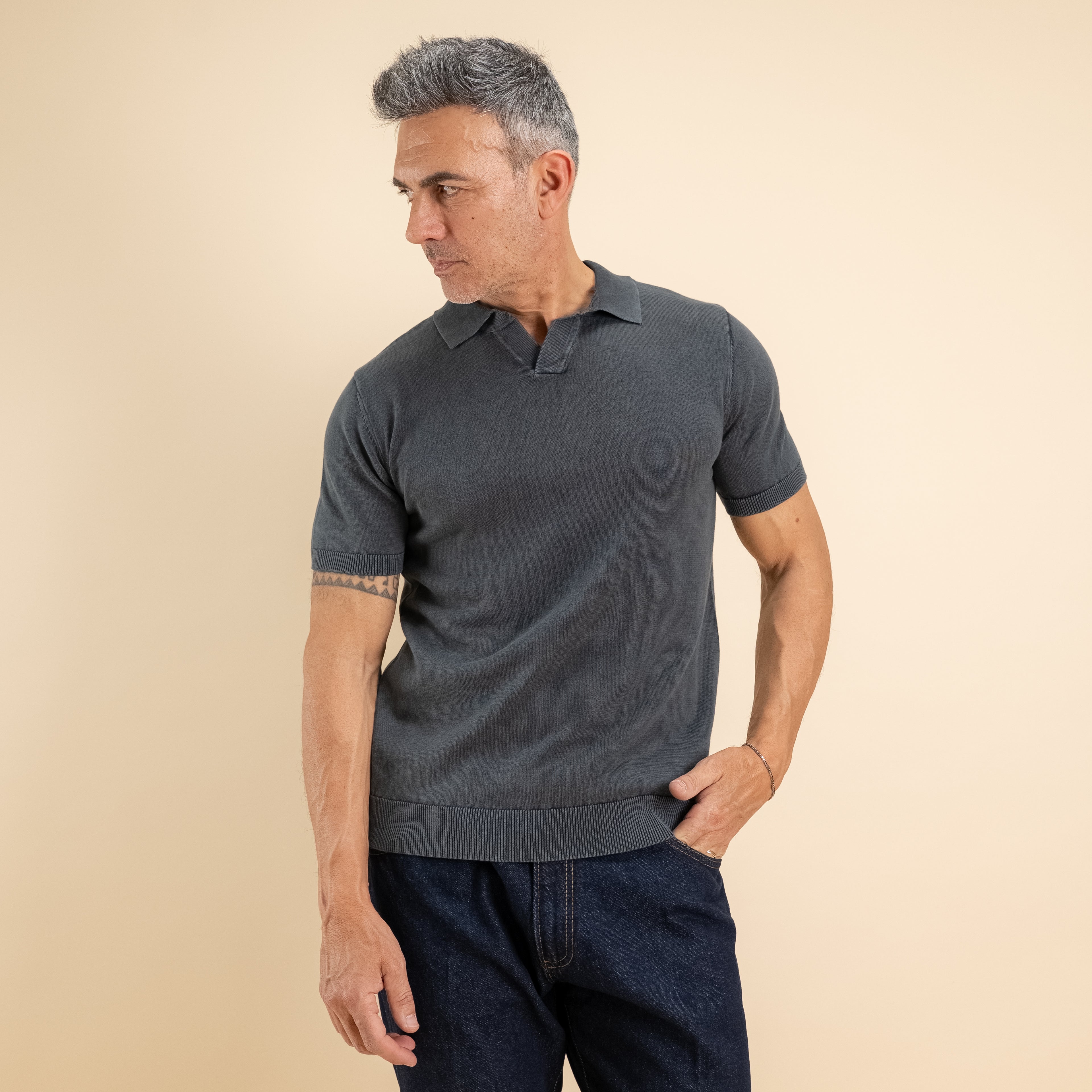 Polo derby stone wash - Nero