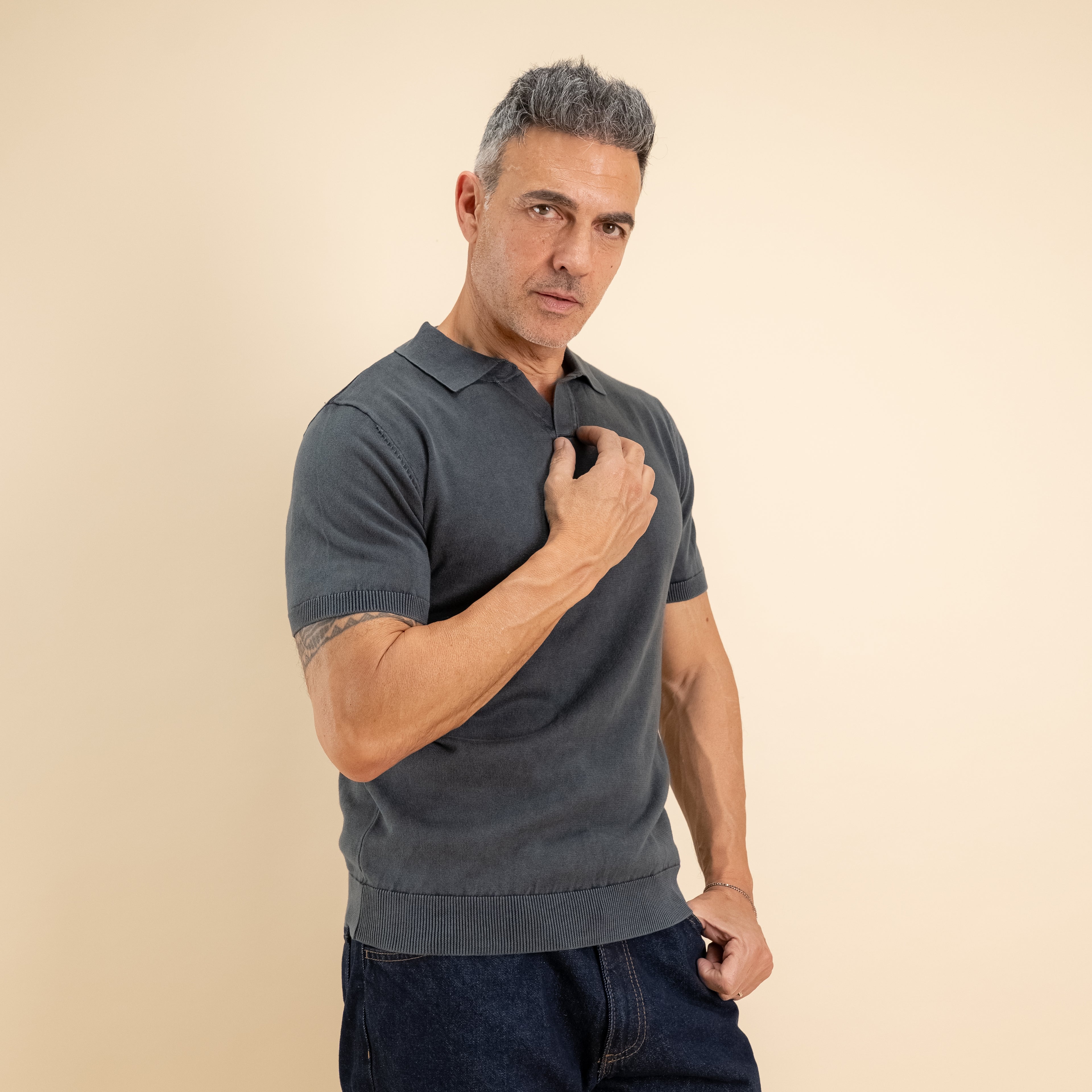 Polo derby stone wash - Nero