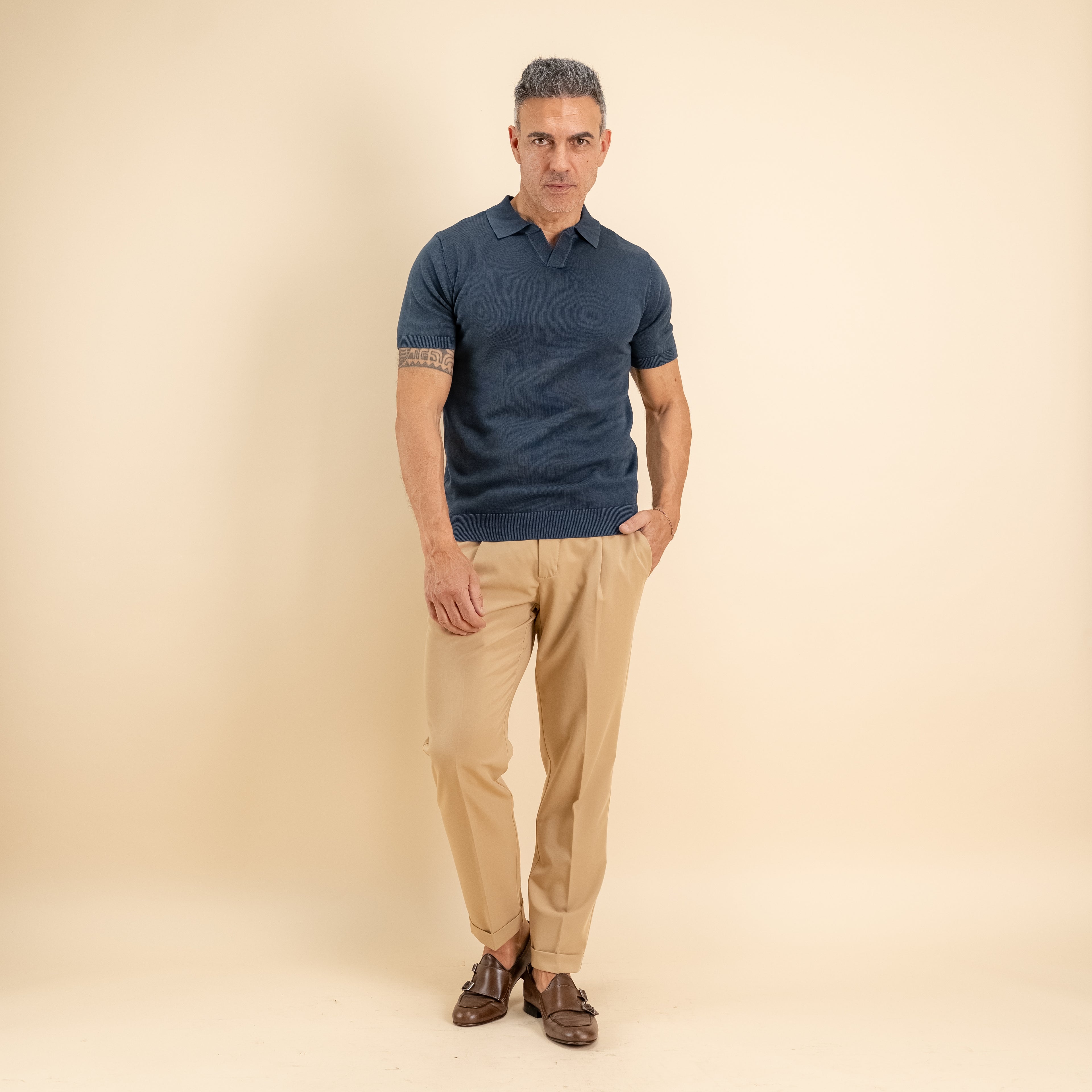 Polo derby stone wash - Blu