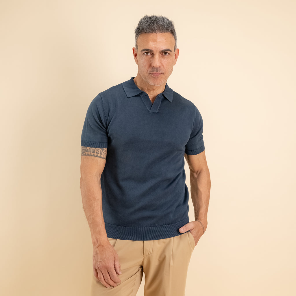 Polo derby stone wash - Blu