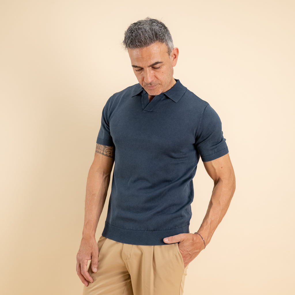 Polo derby stone wash - Blu