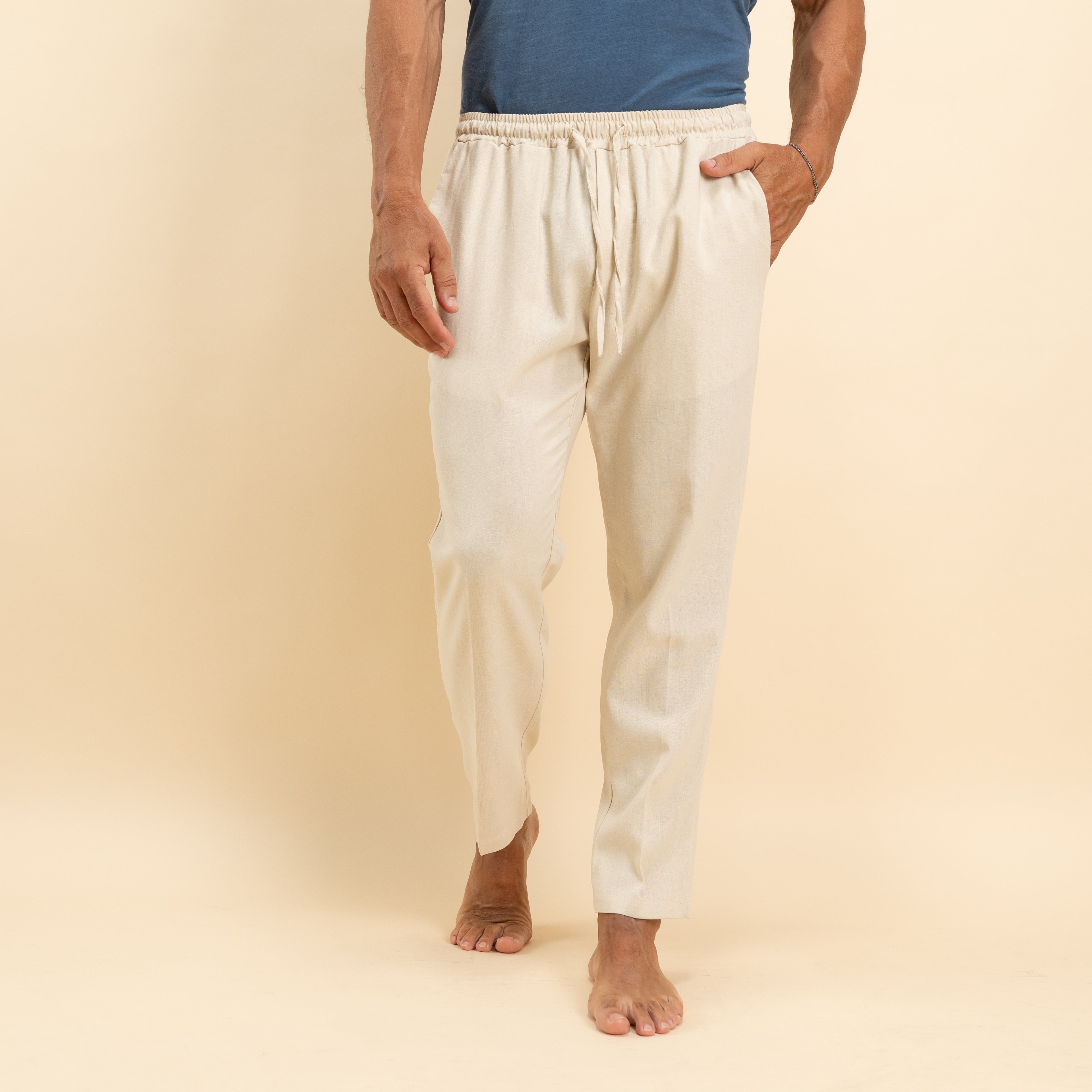 Pantalaccio classico in misto lino - Beige