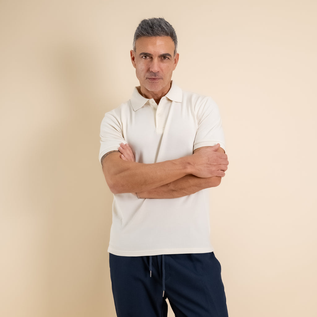Polo in cotone Piquet - Beige