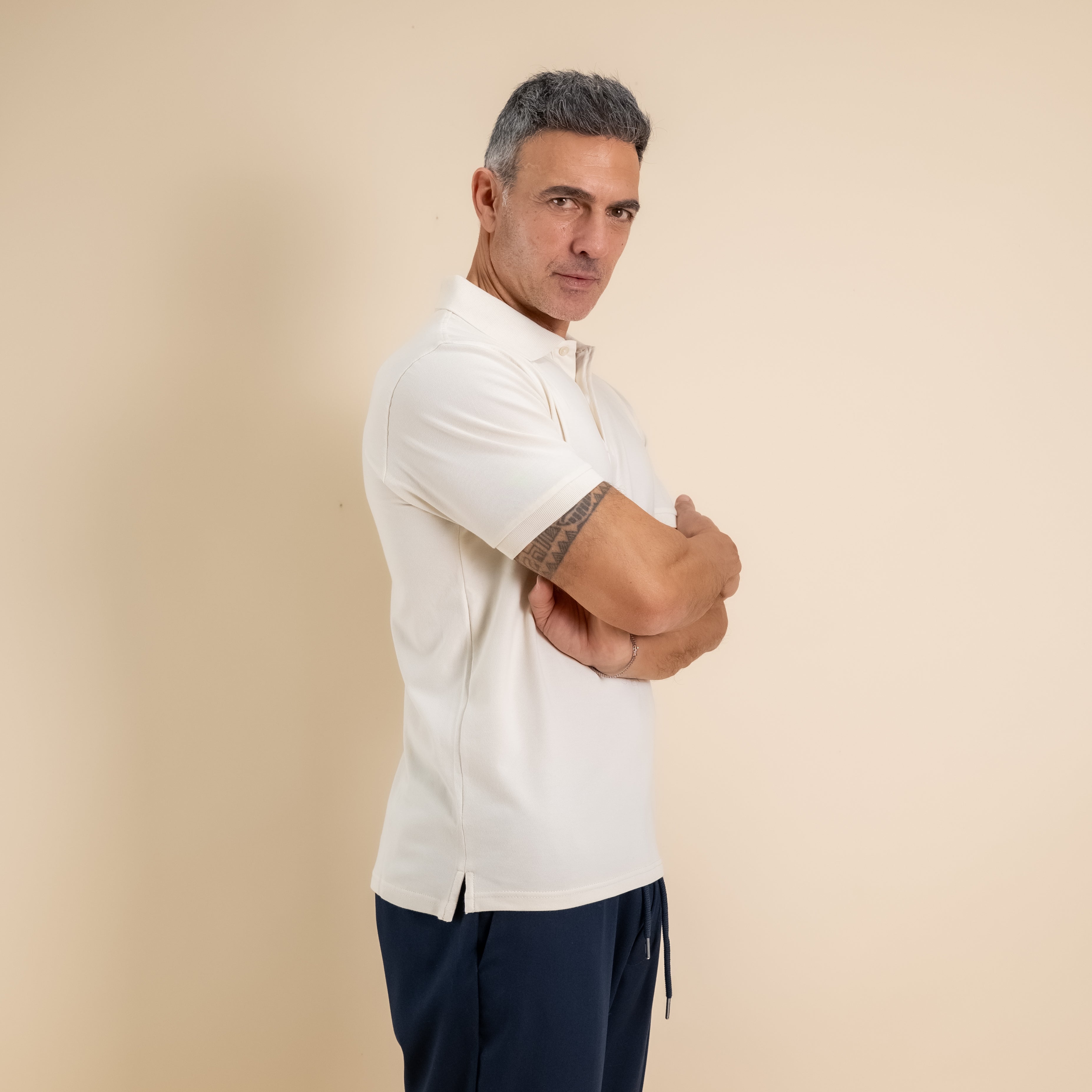 Polo in cotone Piquet - Beige