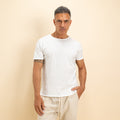 T-shirt scollo a barca taglio vivo - Bianco
