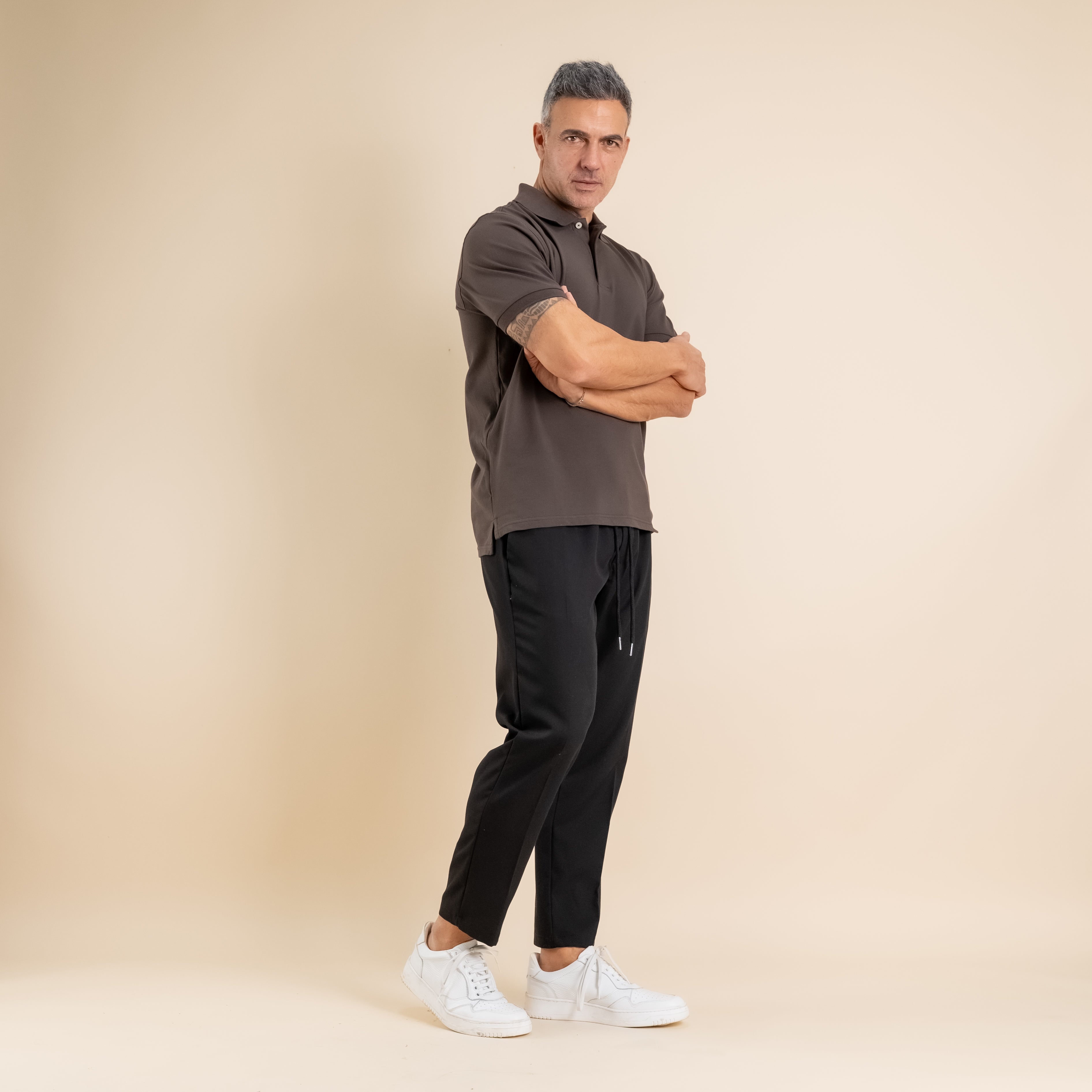 Polo in cotone Piquet - Marrone