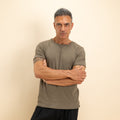 T-shirt scollo a barca taglio vivo - Verde Militare