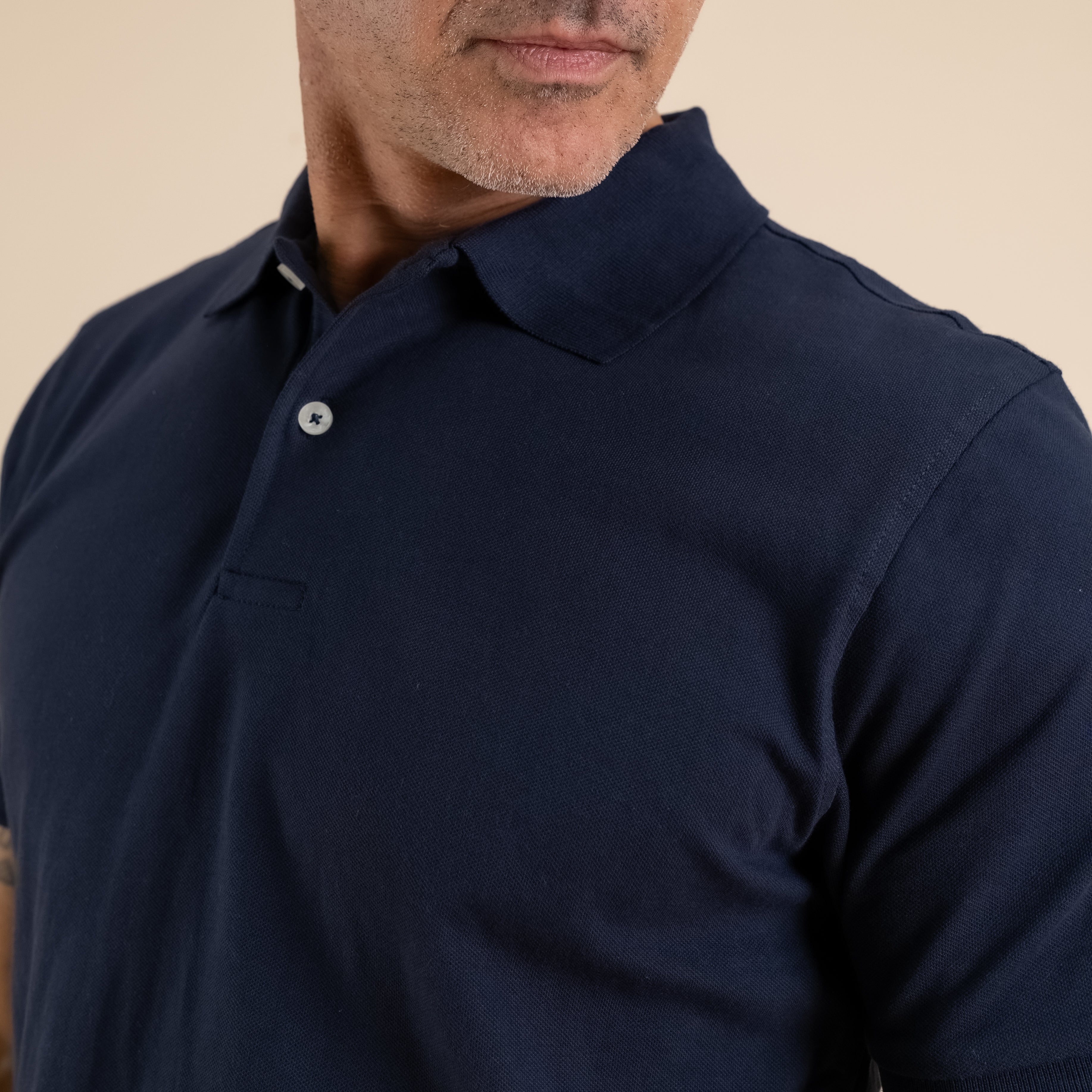 Polo in cotone Piquet - Blu Notte