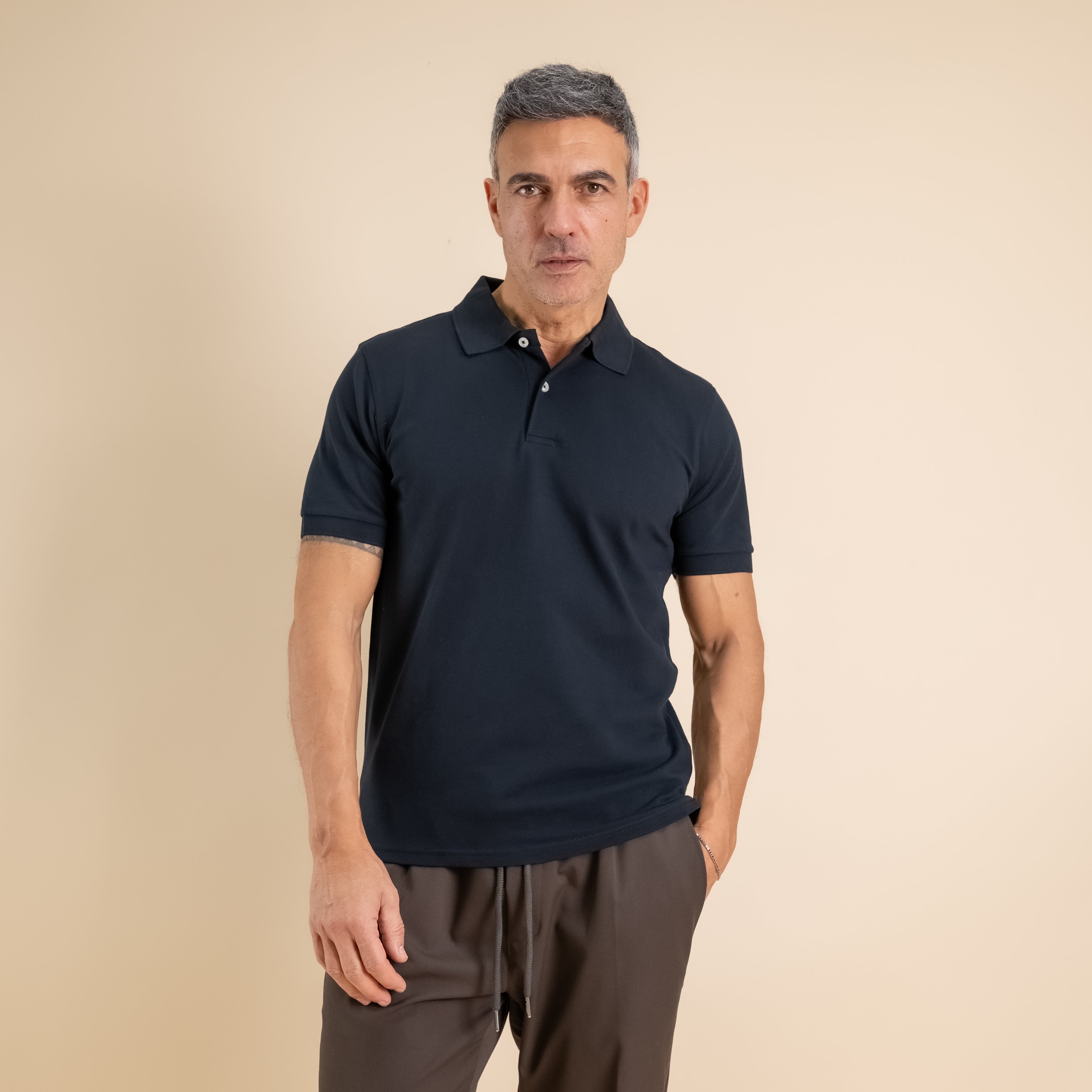Polo in cotone Piquet - Nero