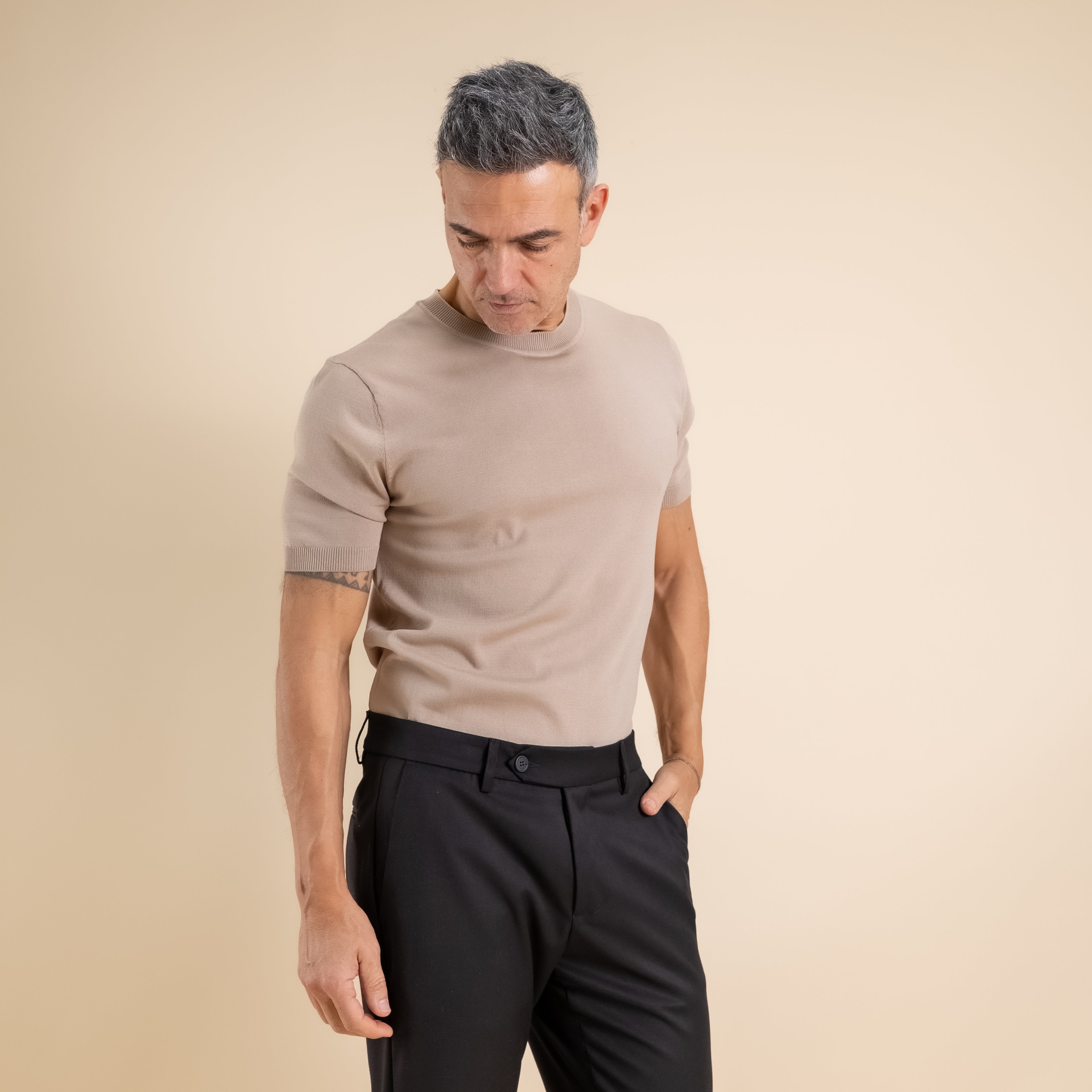 Camiseta de punto - Beige