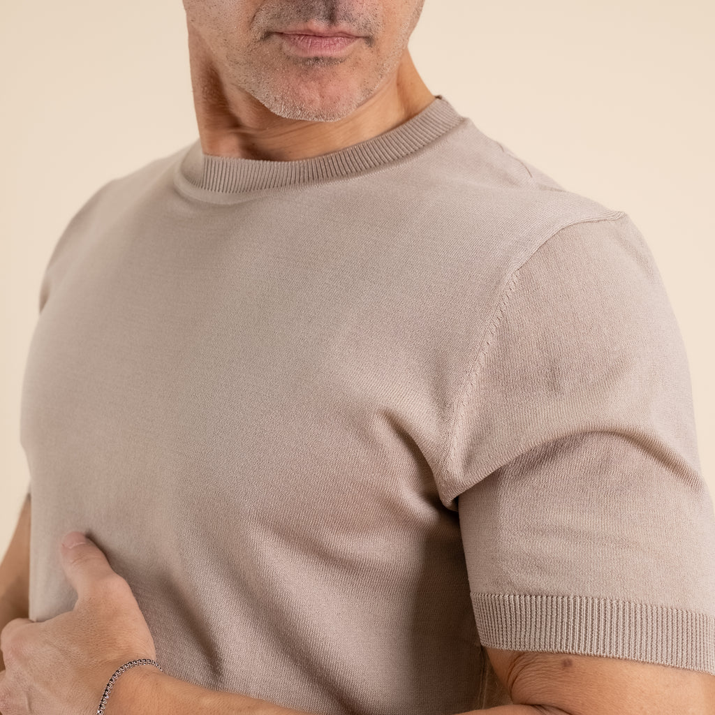 Knitted T-shirt - Beige
