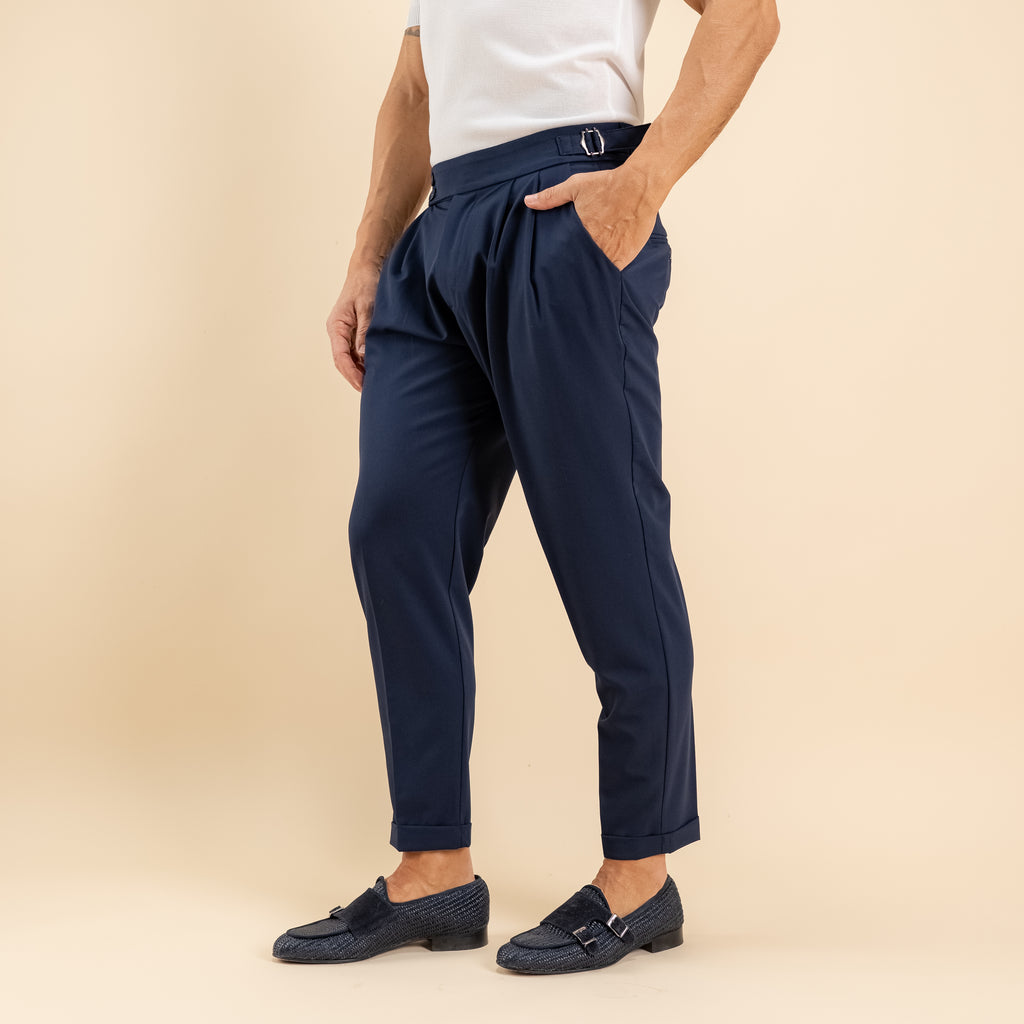 Pantalón con bustier y hebilla lateral - Azul