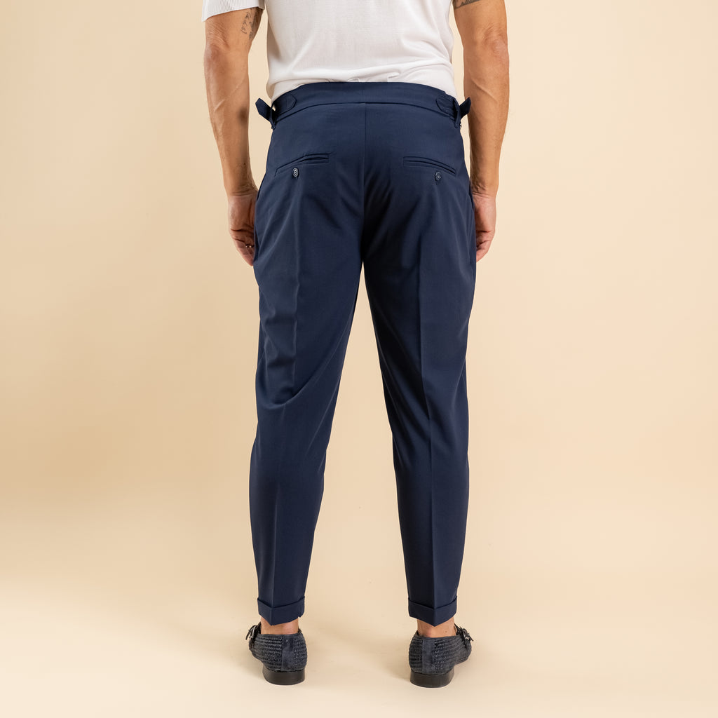 Pantalón con bustier y hebilla lateral - Azul